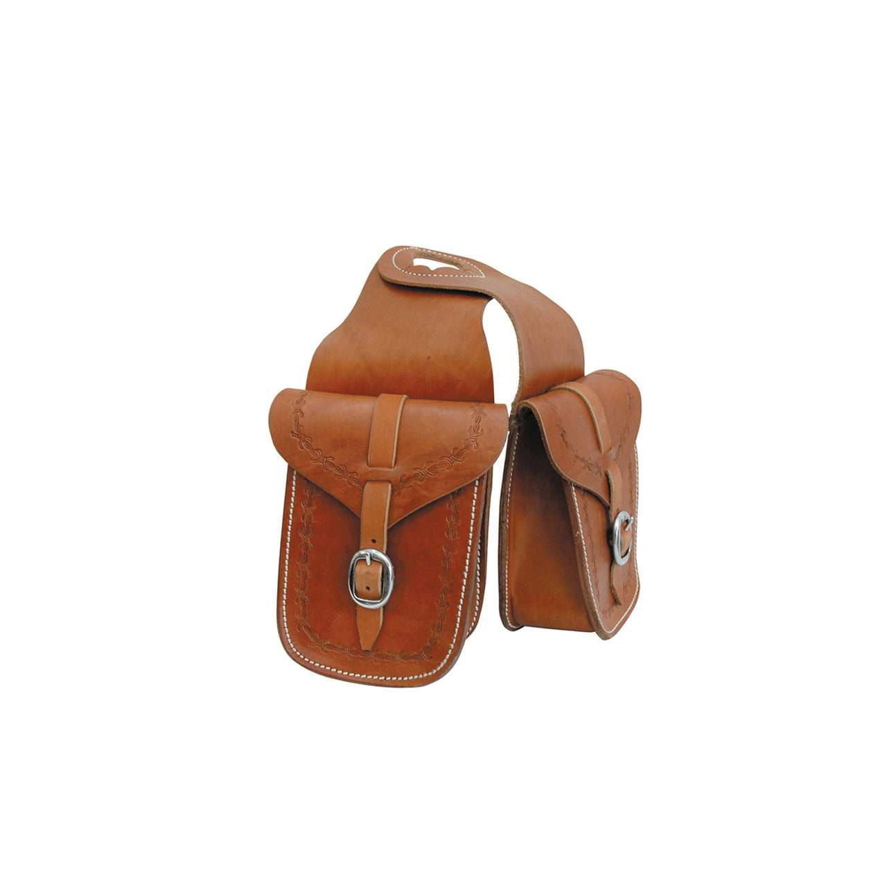 BISACCIA ANTERIORE CUOIO BORDER STAMP | Selle e Accessori | Bisacce | Lakota