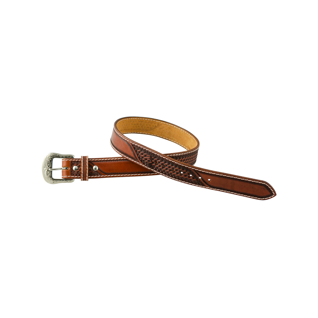 CINTURA WESTERN POOL'S IN CUOIO CON LAVORAZIONE BASKET | Accessori | Accessori | Pool's