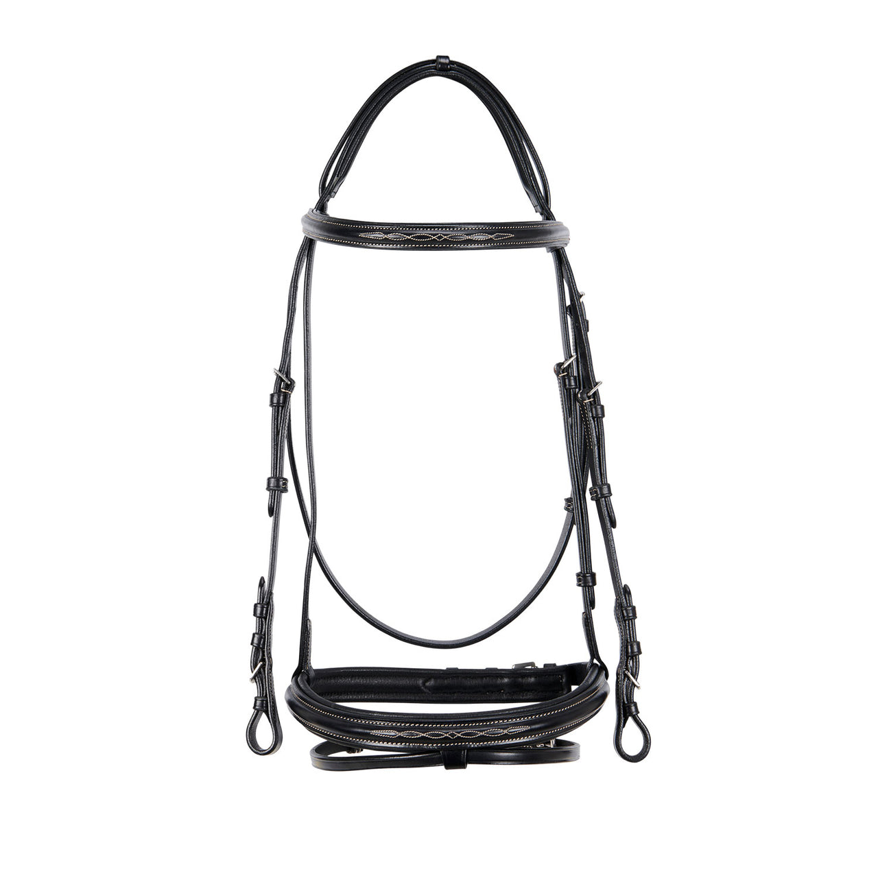 Testiera inglese in cuoio con ricami | Briglie e Accessori | Corone | Equestro