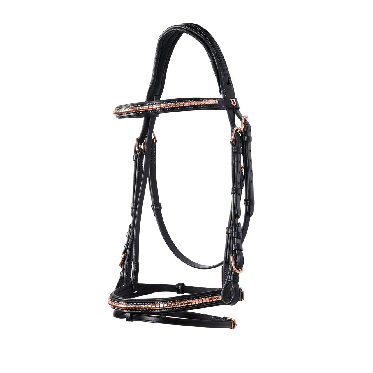 Testiera inglese in cuoio clincher colore oro rosa | Briglie e Accessori | Corone | Equestro