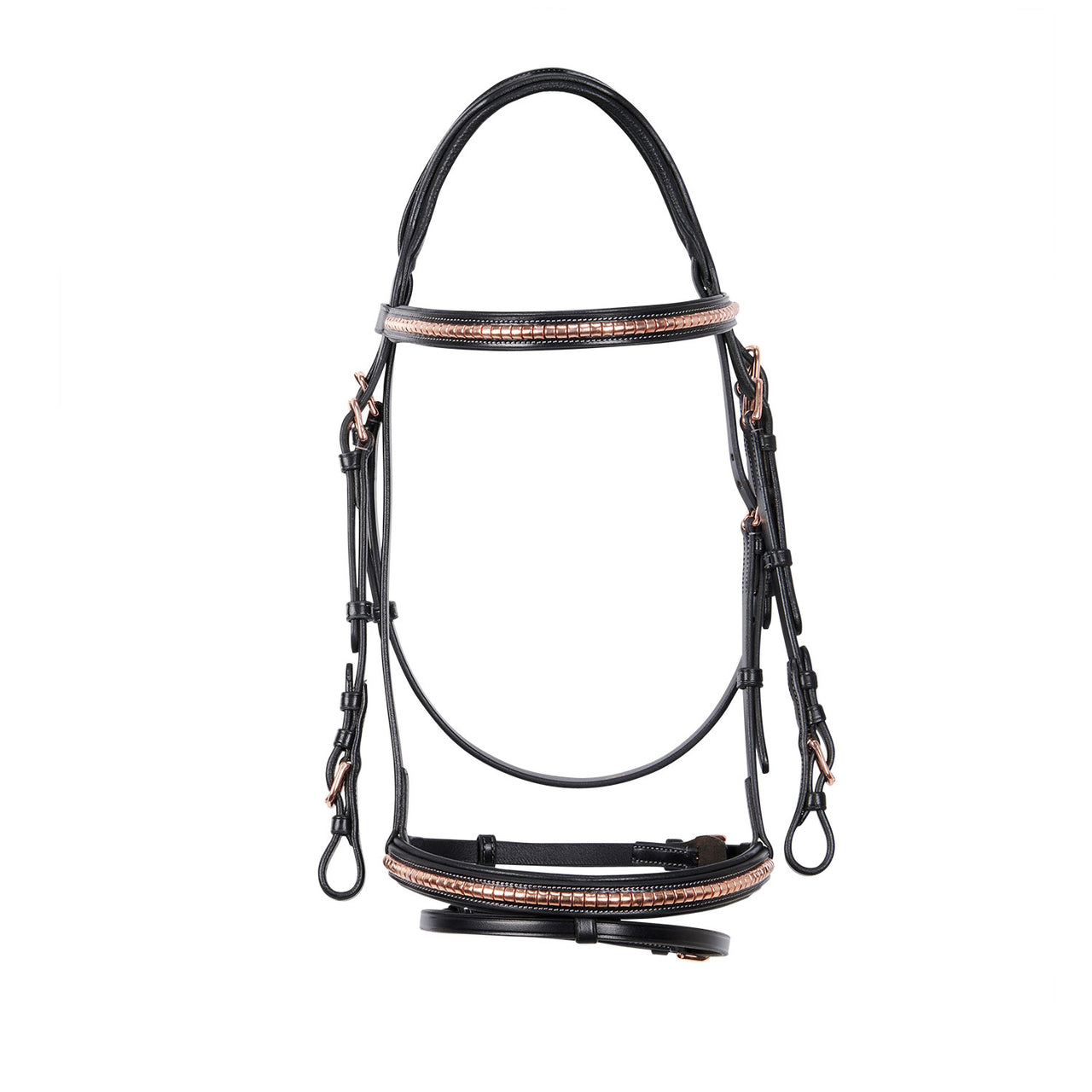 Testiera inglese in cuoio clincher colore oro rosa | Briglie e Accessori | Corone | Equestro