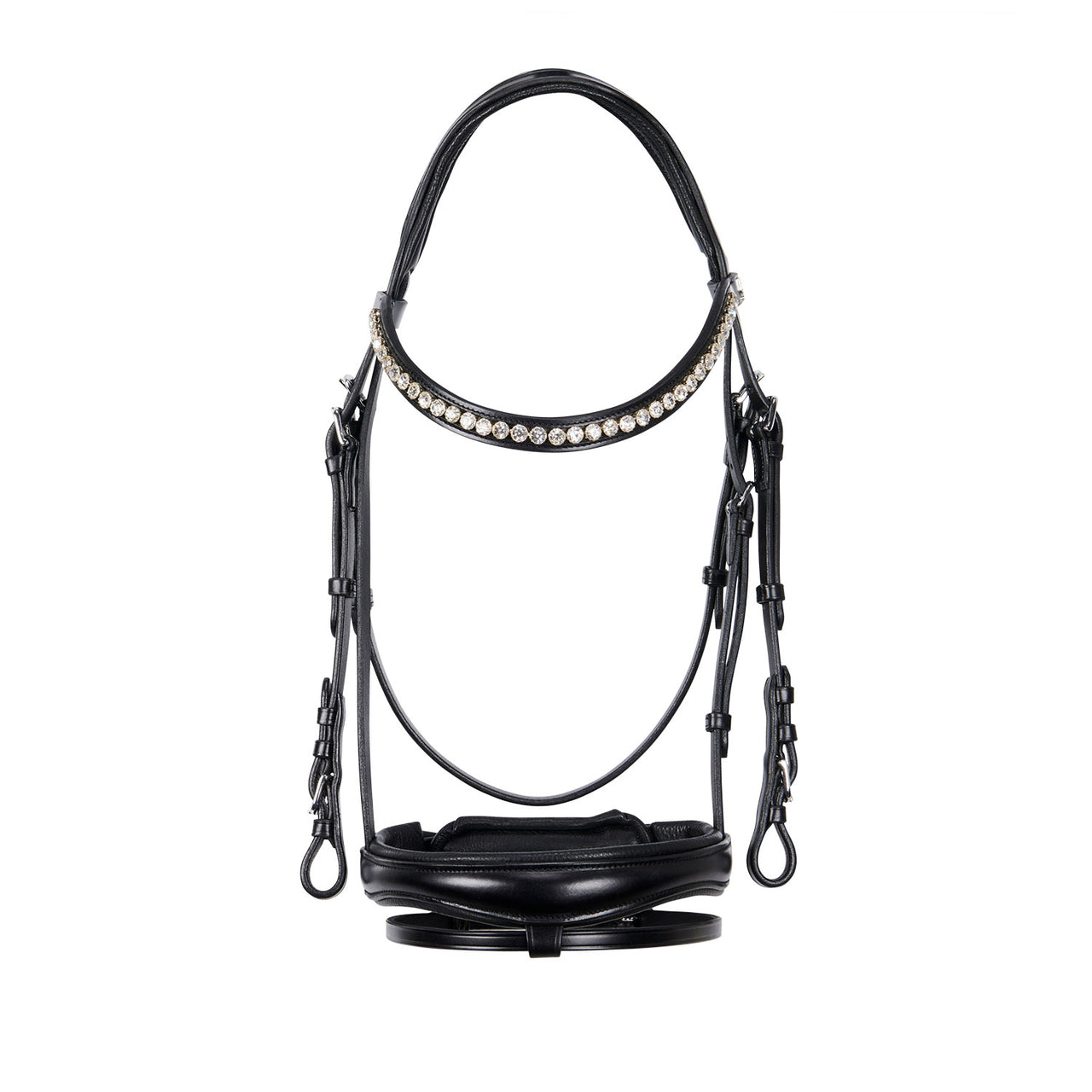 Testiera inglese in cuoio con brillantini | Briglie e Accessori | Corone | Equestro
