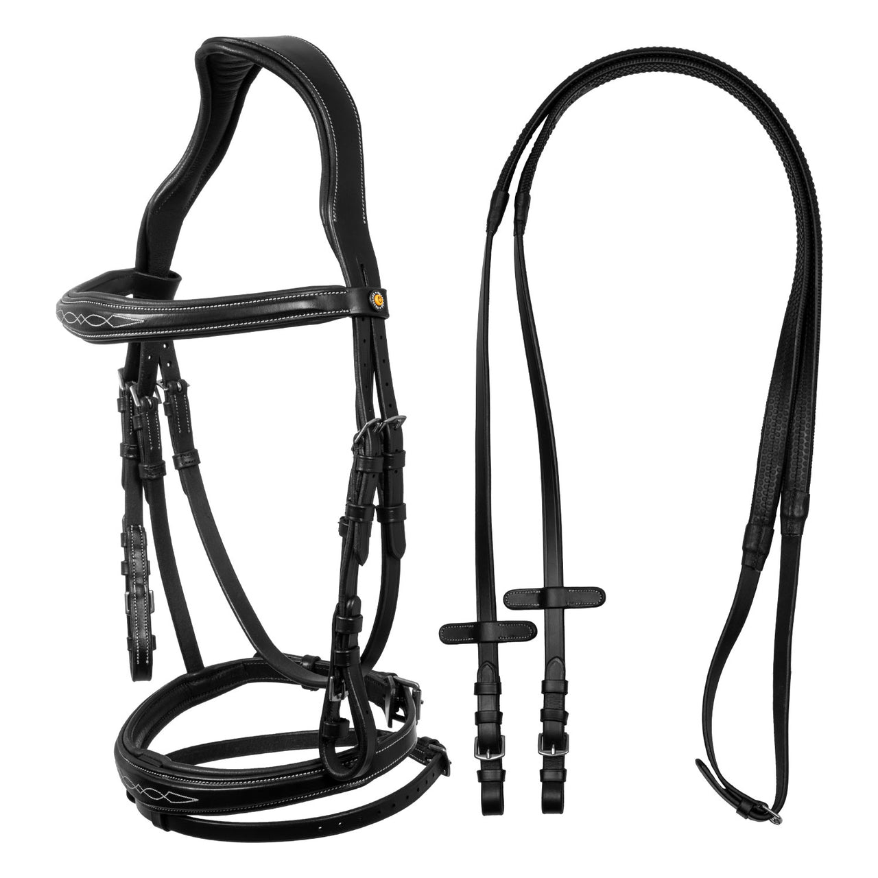 Testiera in morbida pelle cucita | Briglie e Accessori | Corone | Equestro