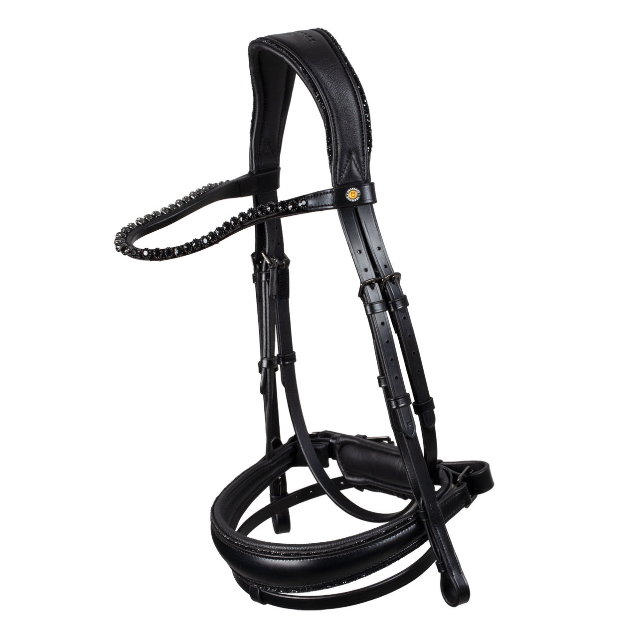Testiera dressage anatomica in pelle con strass | Briglie e Accessori | Corone | Equestro
