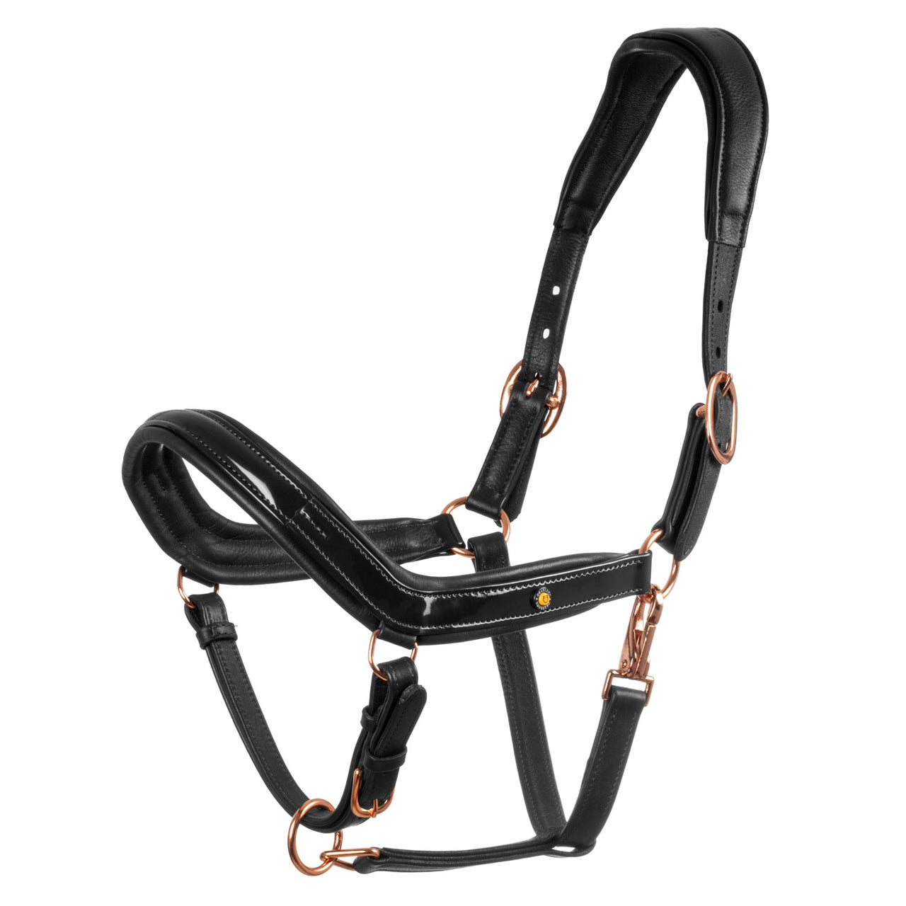 Cavezza cuoio lucido fibbie rose gold | Cavezze e Lunghini | Cavezze | Equestro