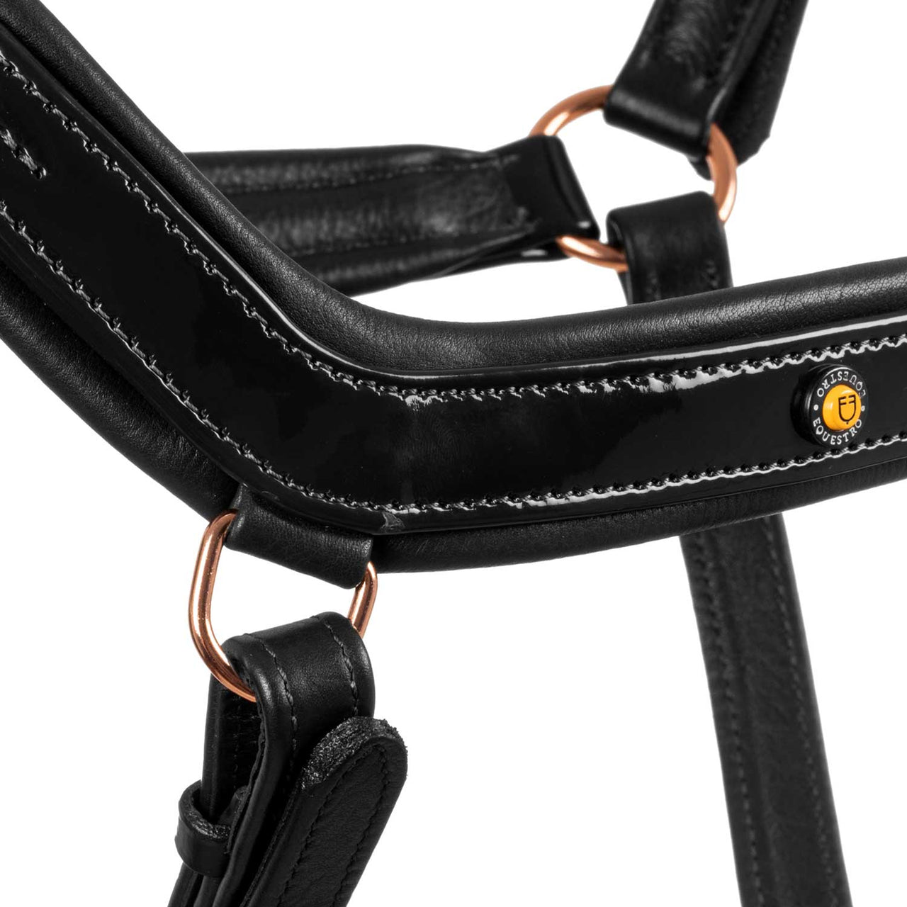 Cavezza cuoio lucido fibbie rose gold | Cavezze e Lunghini | Cavezze | Equestro