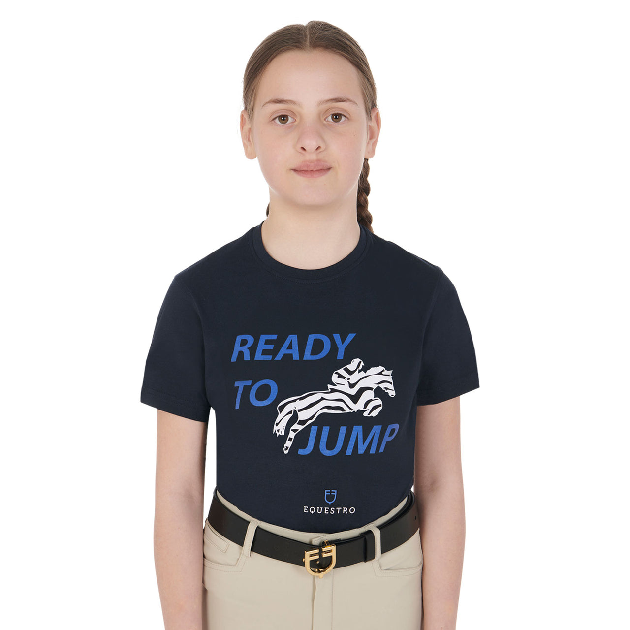 T-shirt da bambina in cotone Ready To Jump | Abbigliamento | T-Shirt | Equestro