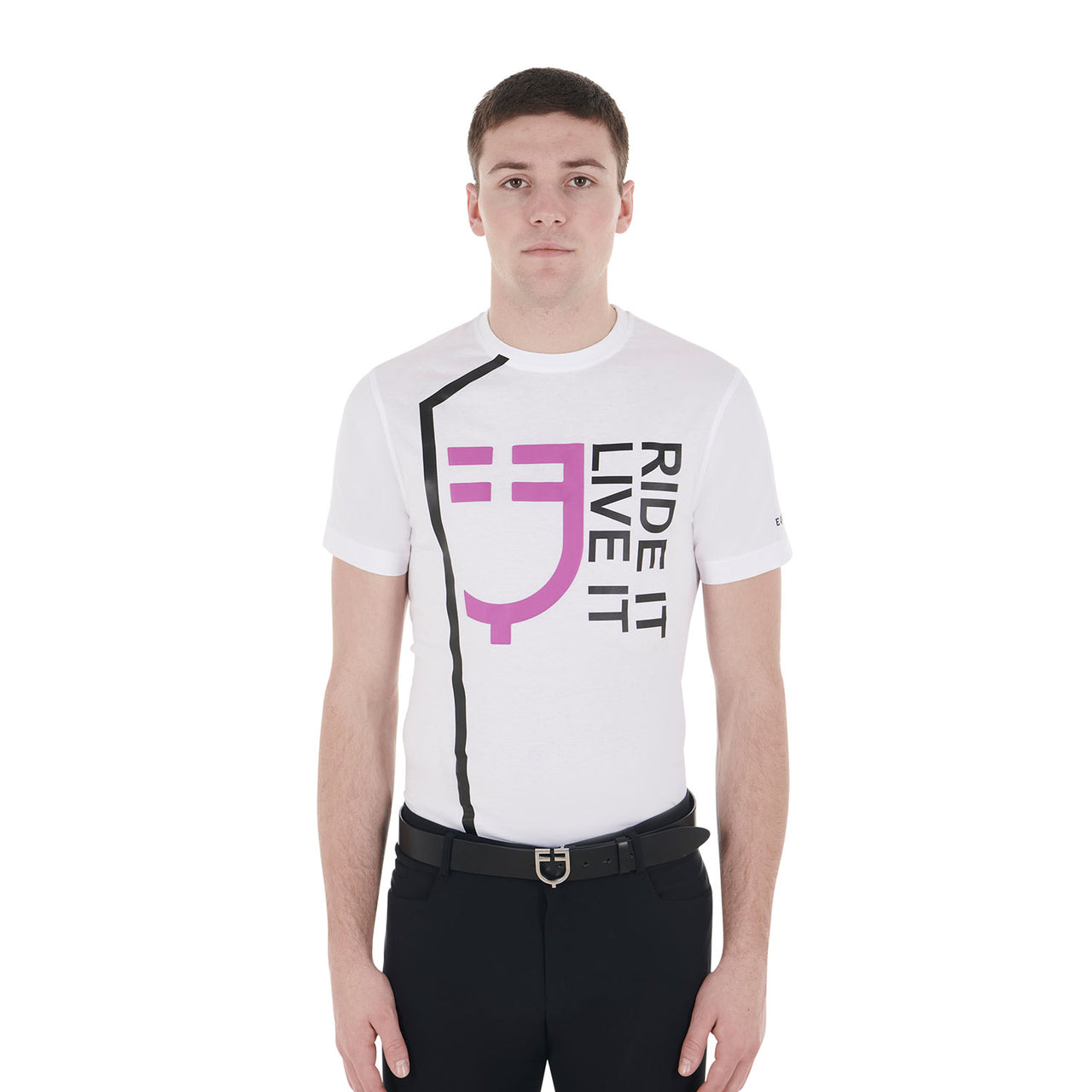 T-shirt da uomo slim fit con logo Ride It Live It | Abbigliamento | T-Shirt | Equestro
