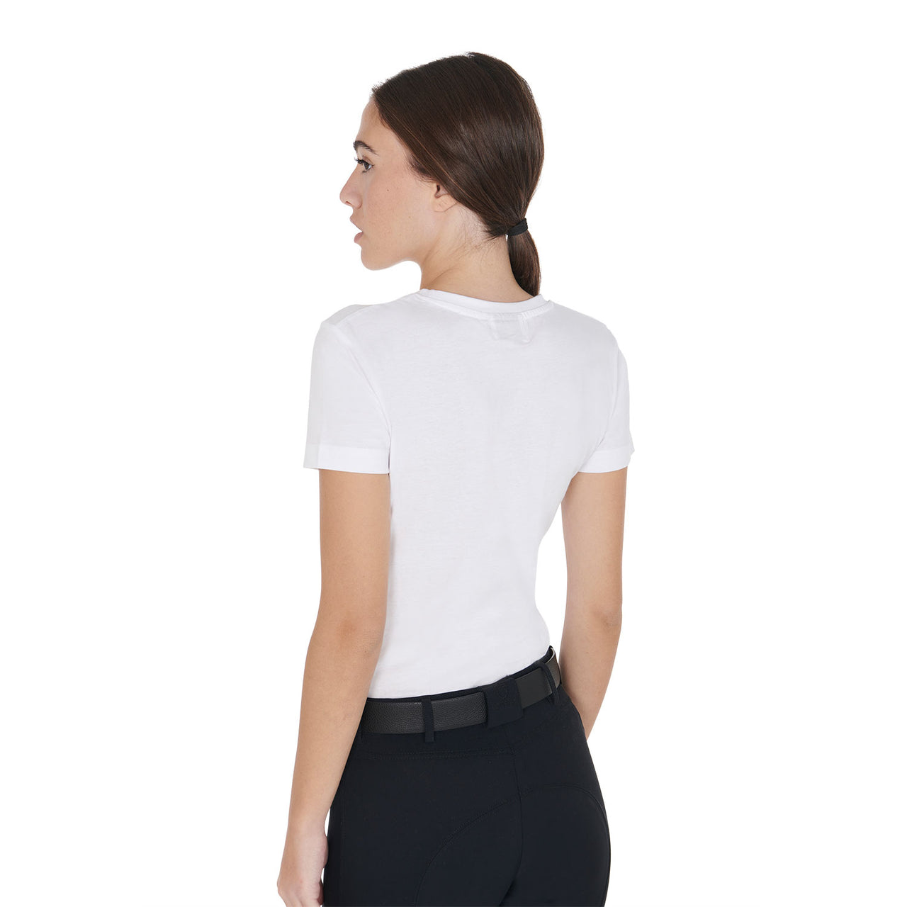 T-shirt donna slim fit disegno dressage con strass | Abbigliamento | T-Shirt | Equestro
