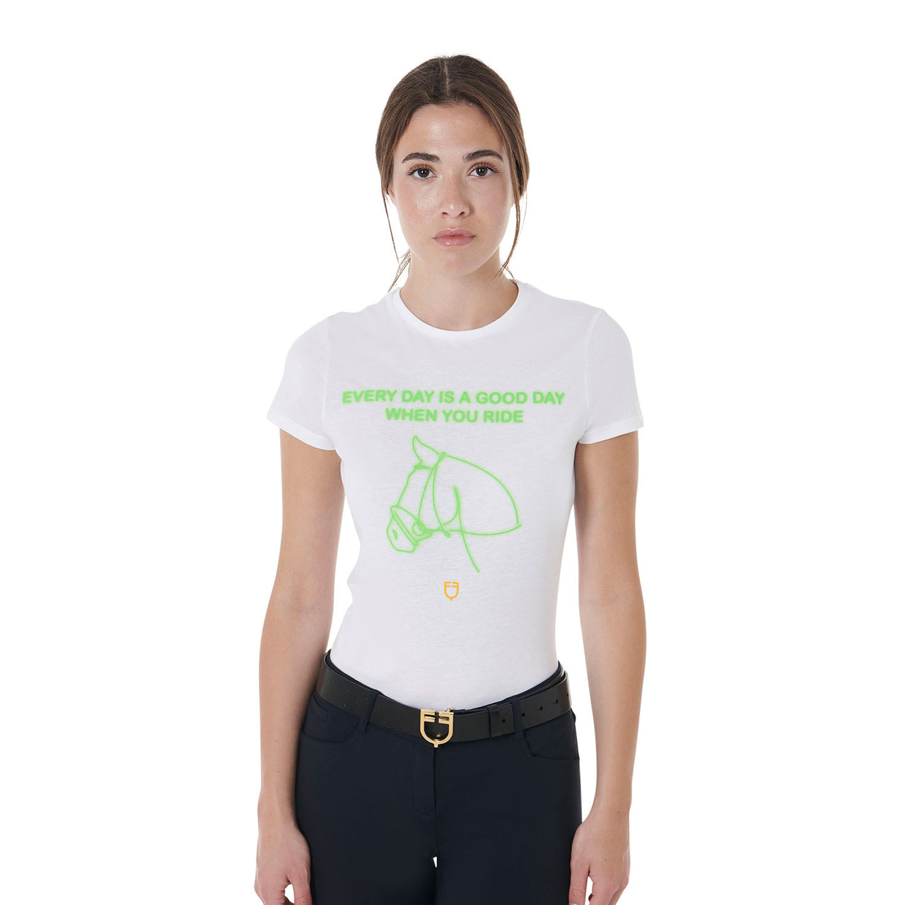 T-shirt donna slim fit con stampa fluorescente | Abbigliamento | T-Shirt | Equestro