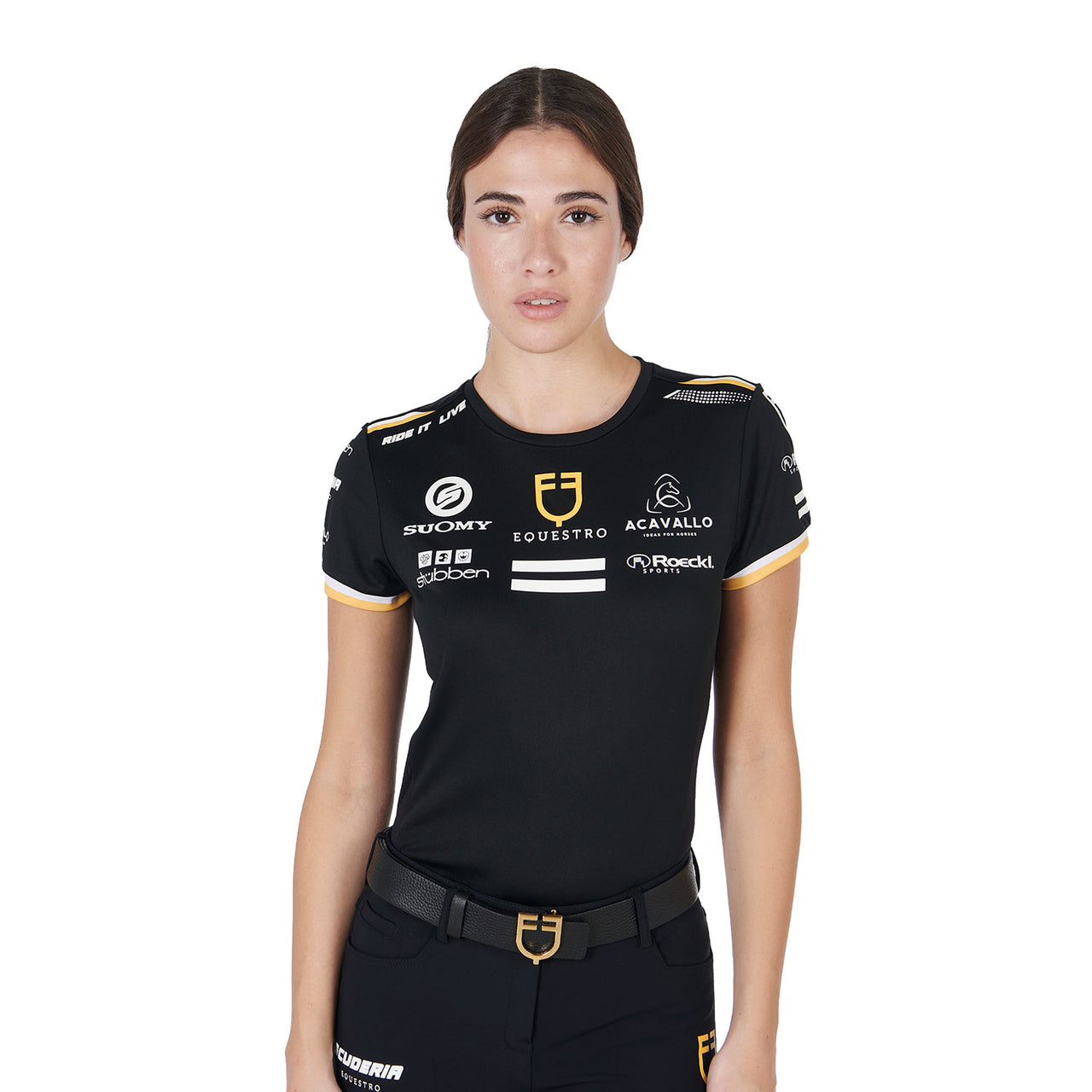 T-shirt donna multilogo tessuto tecnico | Abbigliamento | T-Shirt | Equestro