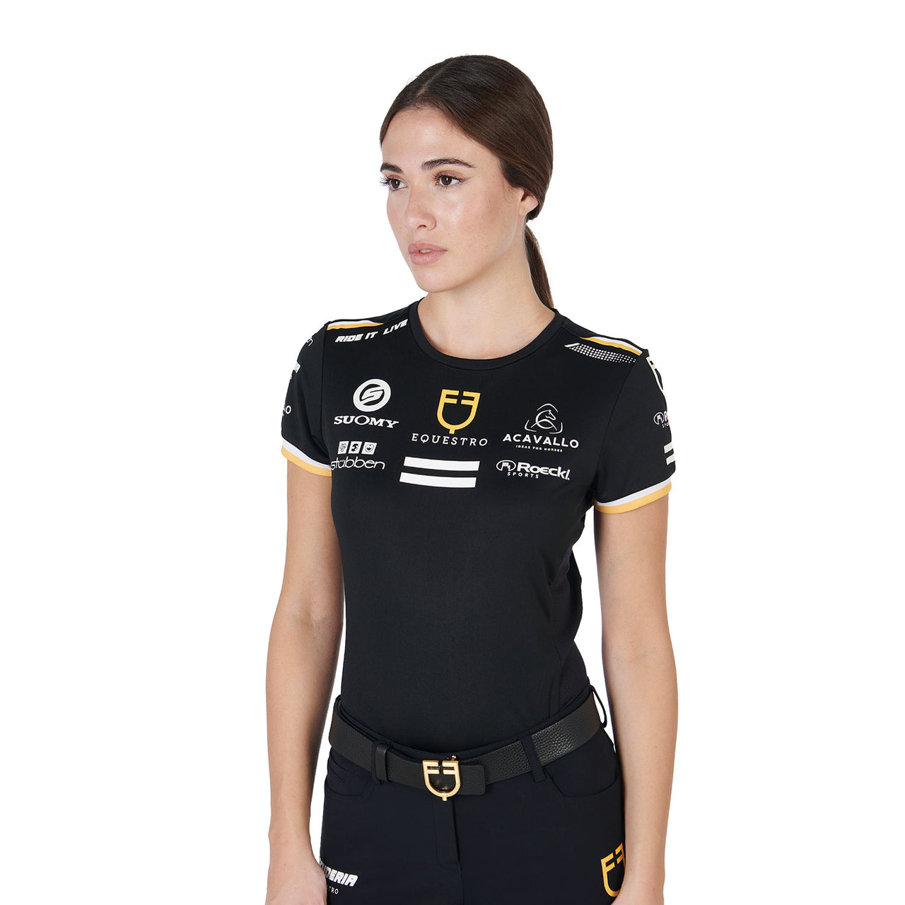 T-shirt donna multilogo tessuto tecnico | Abbigliamento | T-Shirt | Equestro