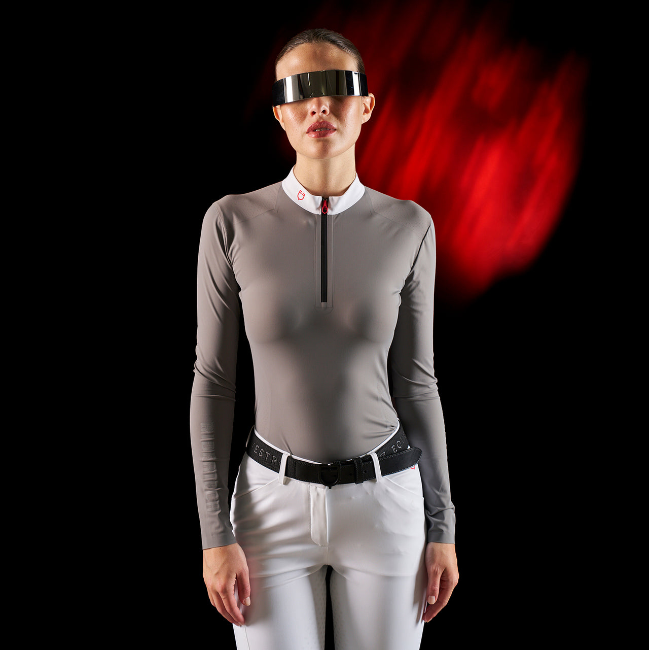 Polo concorso donna Equestro Ridertechnology manica lunga e zip | Abbigliamento | Polo da Competizione | Equestro