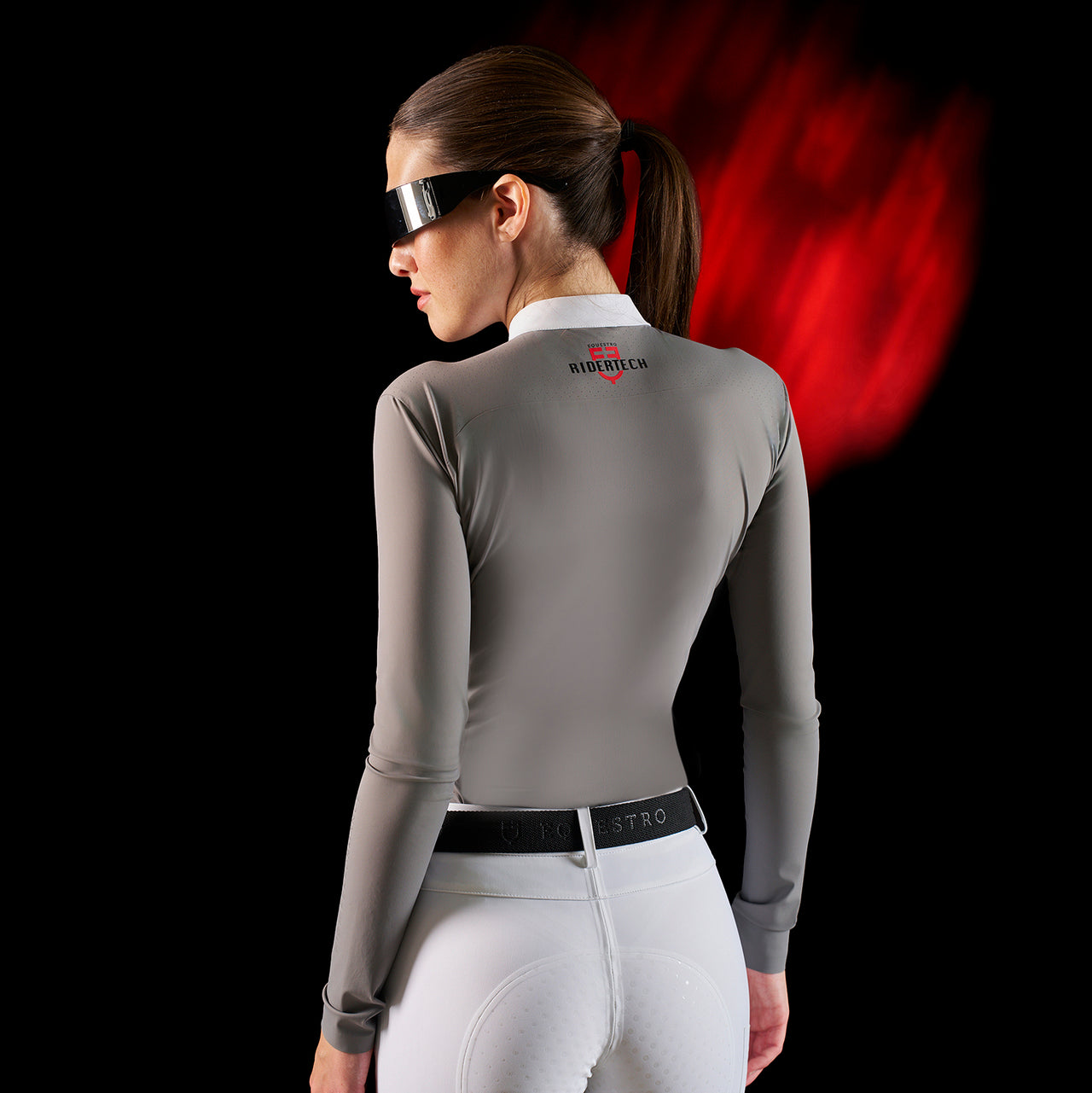 Polo concorso donna Equestro Ridertechnology manica lunga e zip | Abbigliamento | Polo da Competizione | Equestro