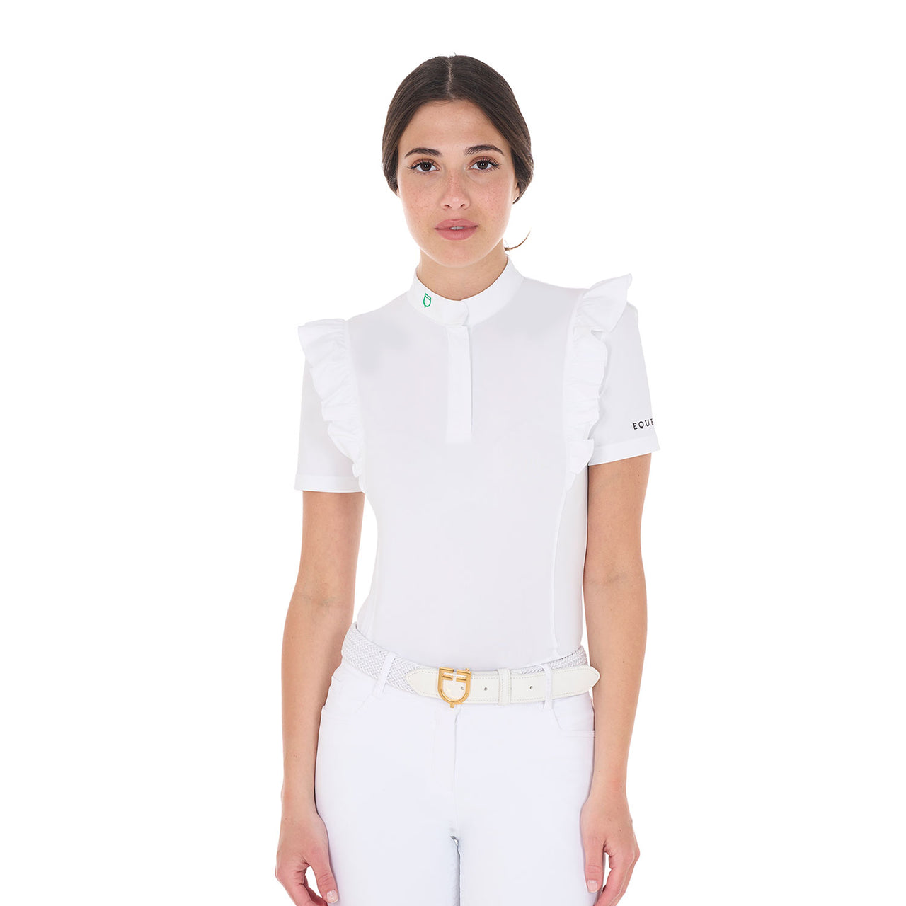 Polo concorso donna slim fit con ruches | Abbigliamento | Polo da Competizione | Equestro