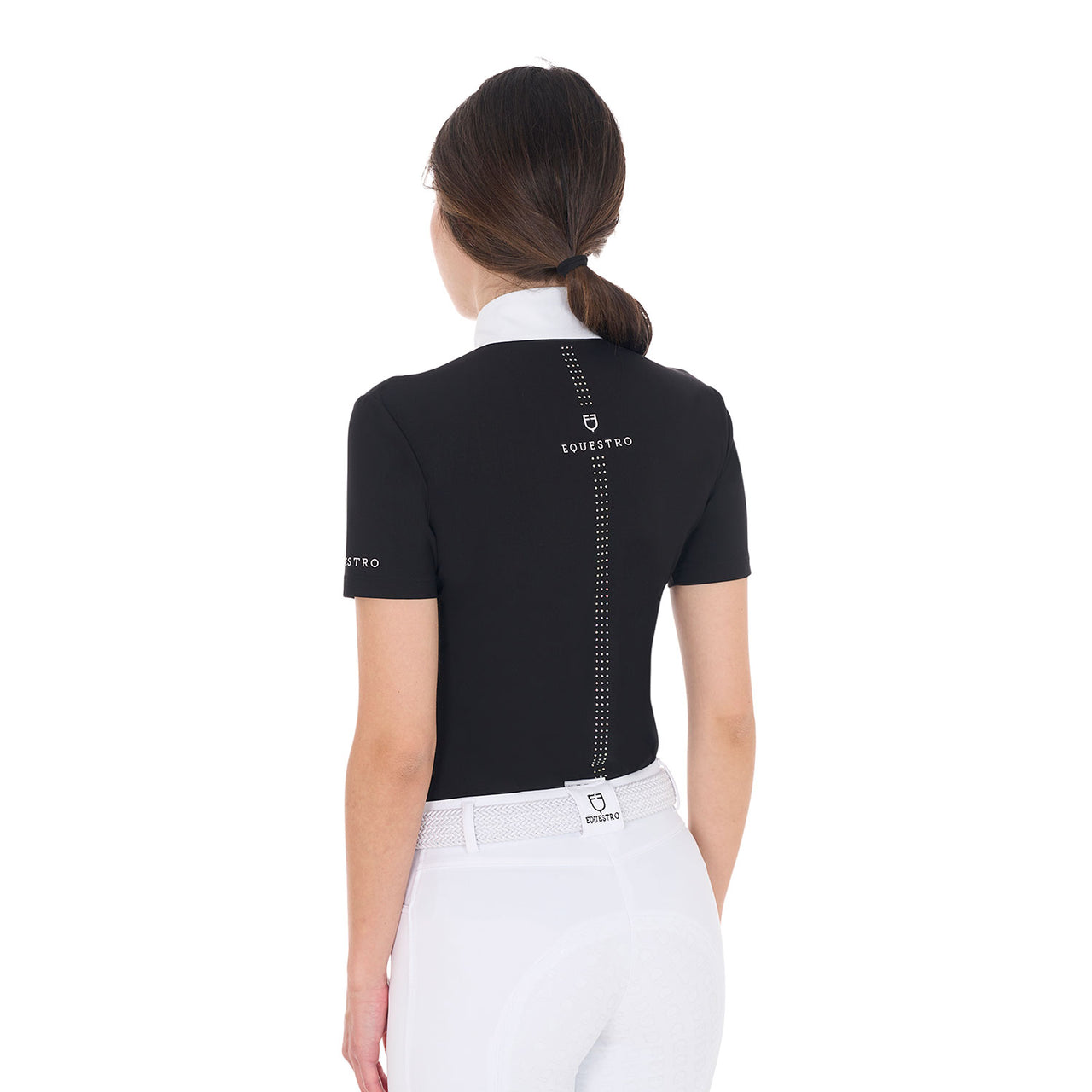 Polo concorso donna slim fit con ruches e strass
 | Abbigliamento | Polo da Competizione | Equestro