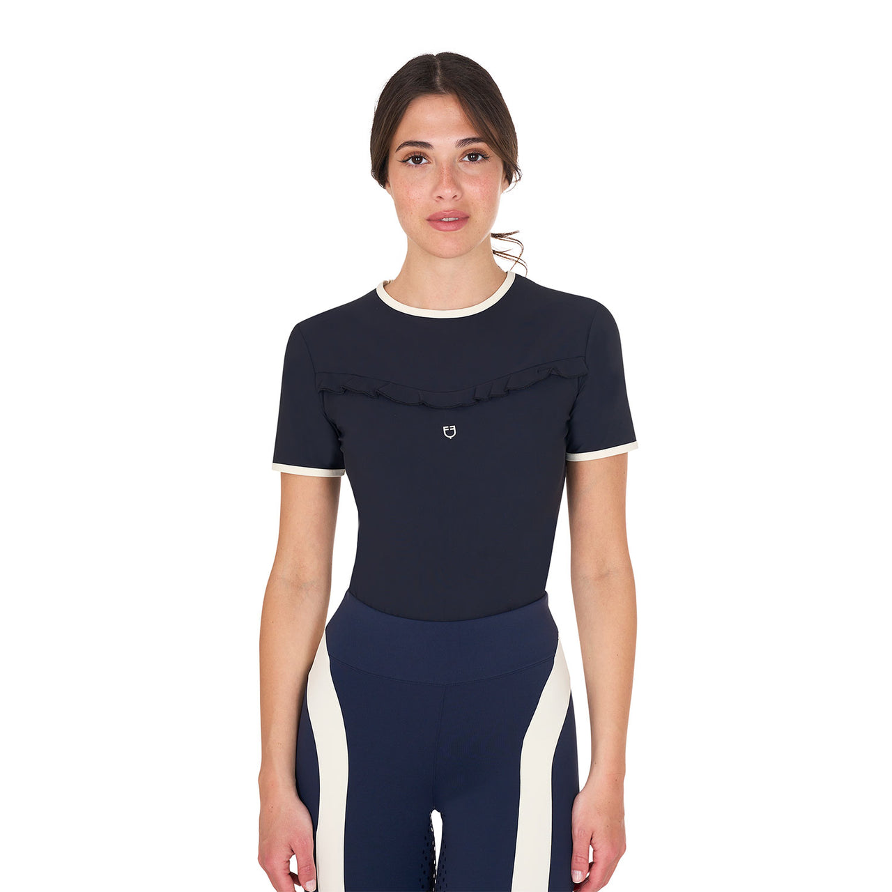 T-shirt training donna slim fit con ruches sul petto
 | Abbigliamento | T-Shirt | Equestro