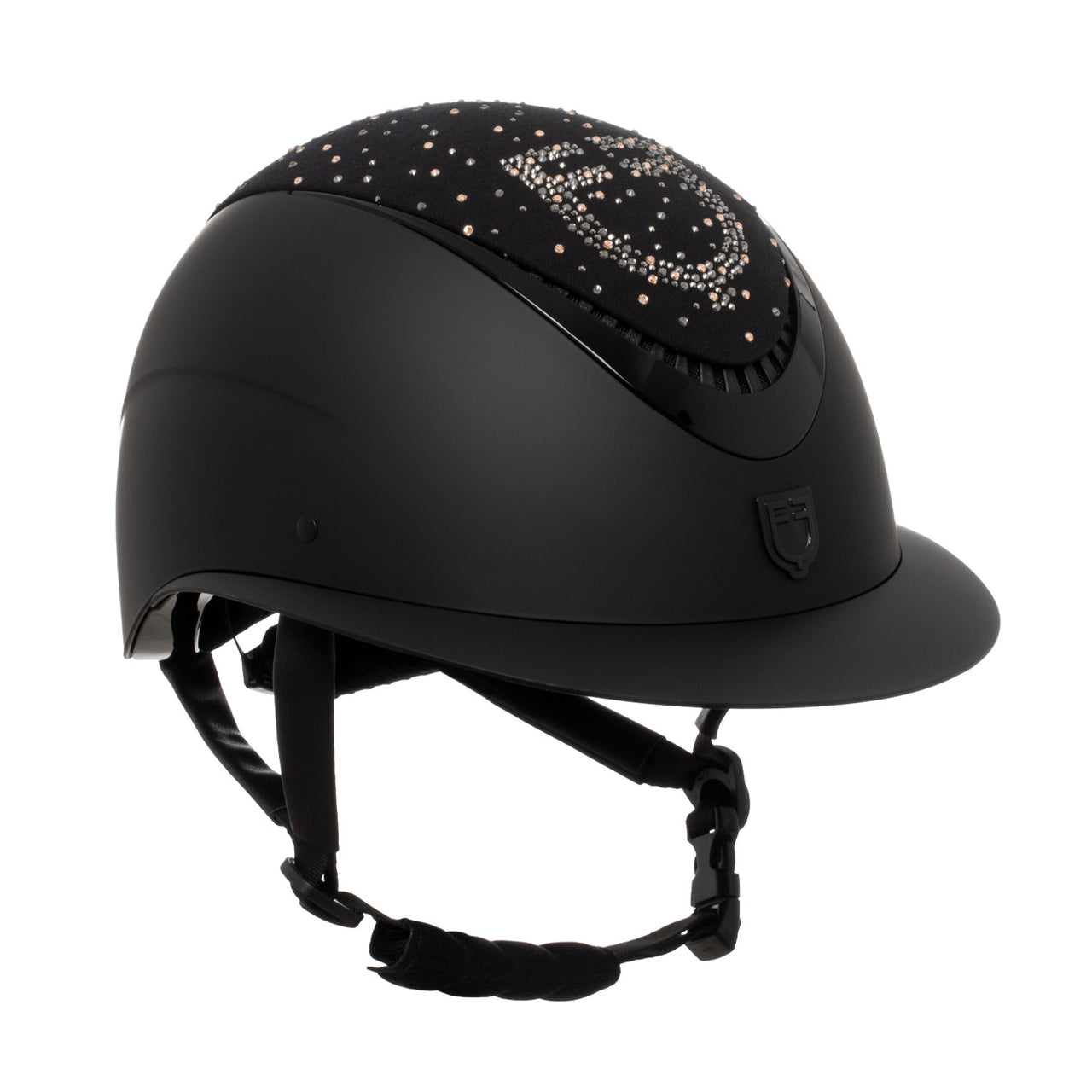 Cap opaco visiera larga con logo in strass omologazione EN 1384-2023 | Protezioni | Caschi e Cappelli Protettivi | Equestro