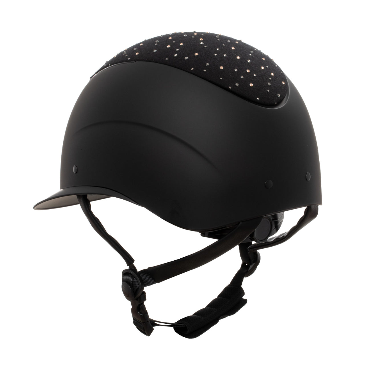 Cap opaco visiera larga con logo in strass omologazione EN 1384-2023 | Protezioni | Caschi e Cappelli Protettivi | Equestro