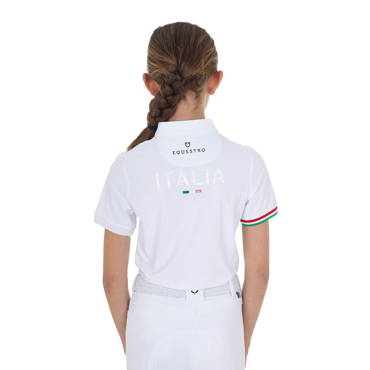 Polo bambina da concorso con zip Equestro X FISE | Abbigliamento | Polo da Competizione | Equestro