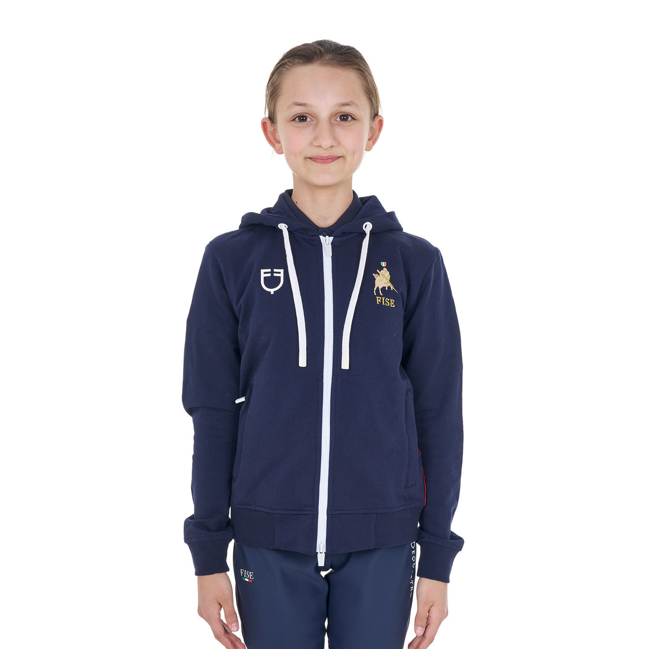 Felpa in pile unisex bambini con cappuccio Equestro X FISE | Abbigliamento | Felpe | Equestro