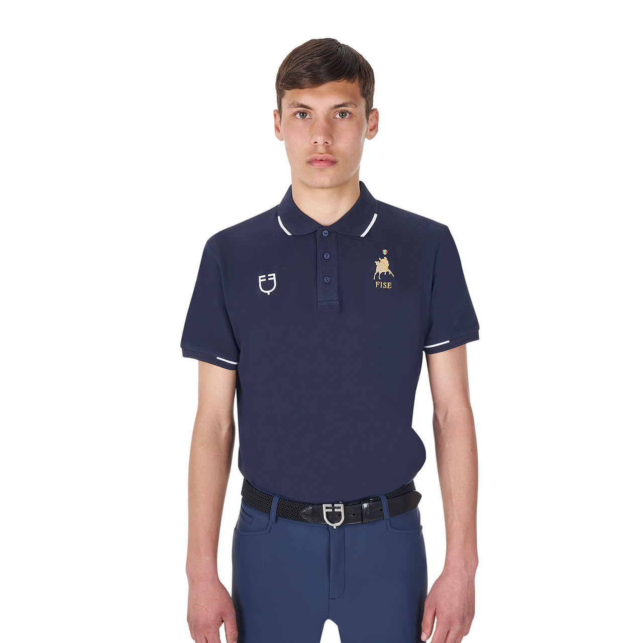 Polo uomo da allenamento tre bottoni Equestro X FISE | Abbigliamento | Polo da Allenamento | Equestro
