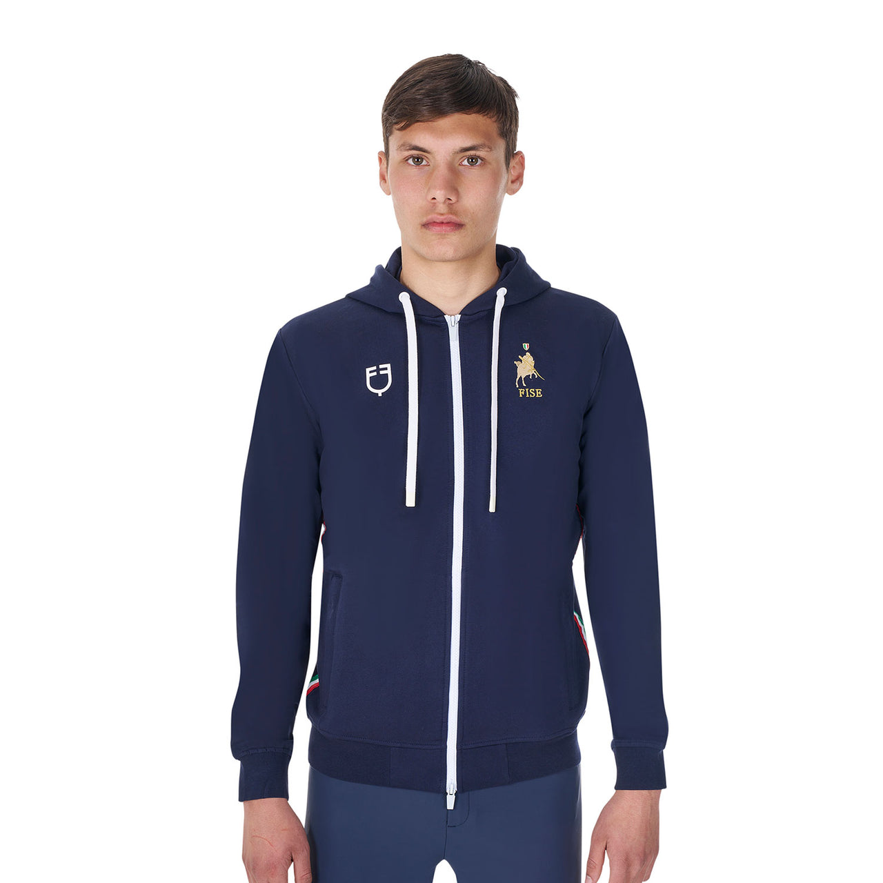 Felpa uomo in pile con cappuccio Equestro X FISE | Abbigliamento | Felpe | Equestro