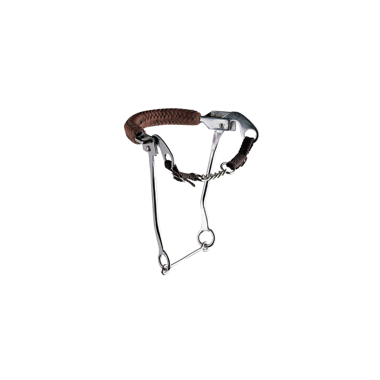 HACKAMORE INOX ASTE LUNGHE C/NASALINA CUOIO INTRECCIATO | Imboccature e Accessori | Imboccature e Accessori | Pool's