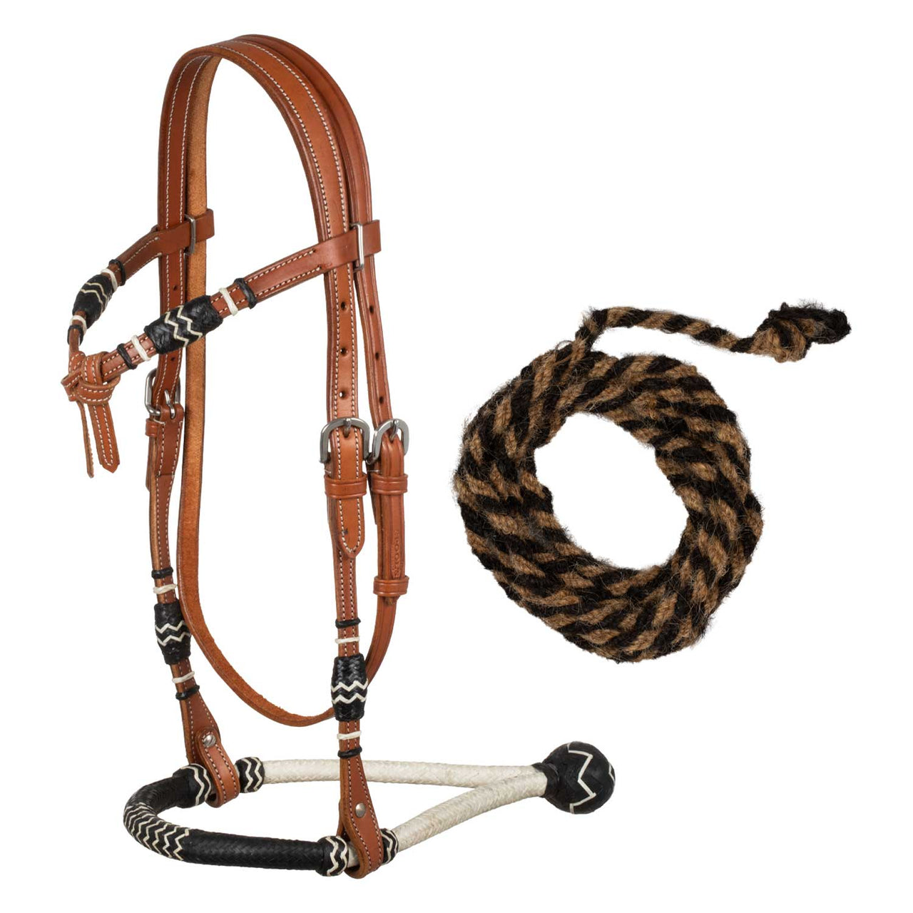 SET BOSAL BICOLORE CON REDINI IN CRINE | Briglie e Accessori | Bosal & Mecate | Pool's