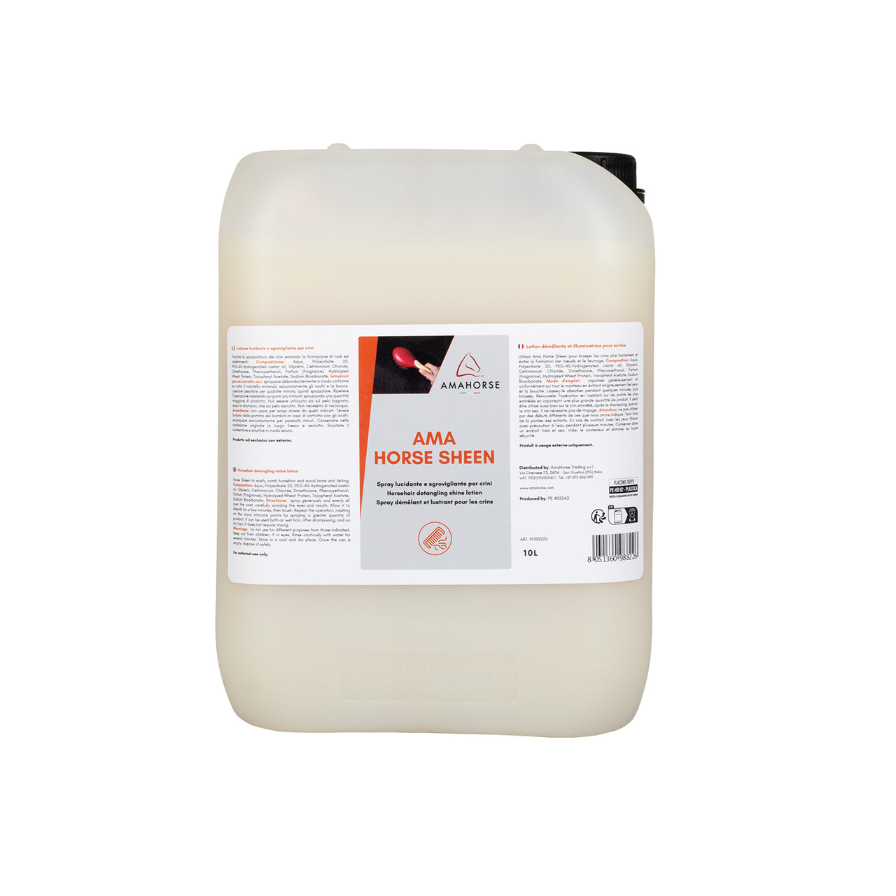 AMA HORSE SHEEN LOZIONE LUCIDANTE SGROVIGLIANTE (10 LT) | Cura del Cavallo | Sgroviglianti | AmaHorse