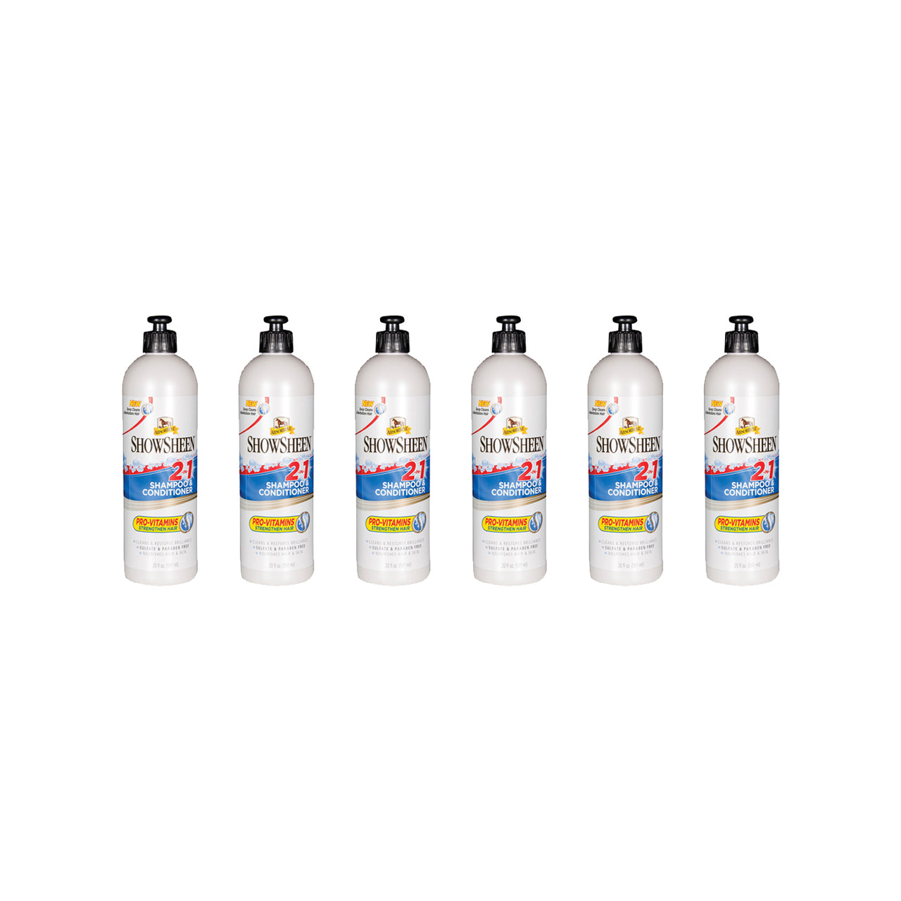 SHOWSHEEN SHAMPOO & CONDITIONER (591 ML) BOX DA 6 PEZZI | Cura del Cavallo | Shampoo per Cavalli | Absorbine