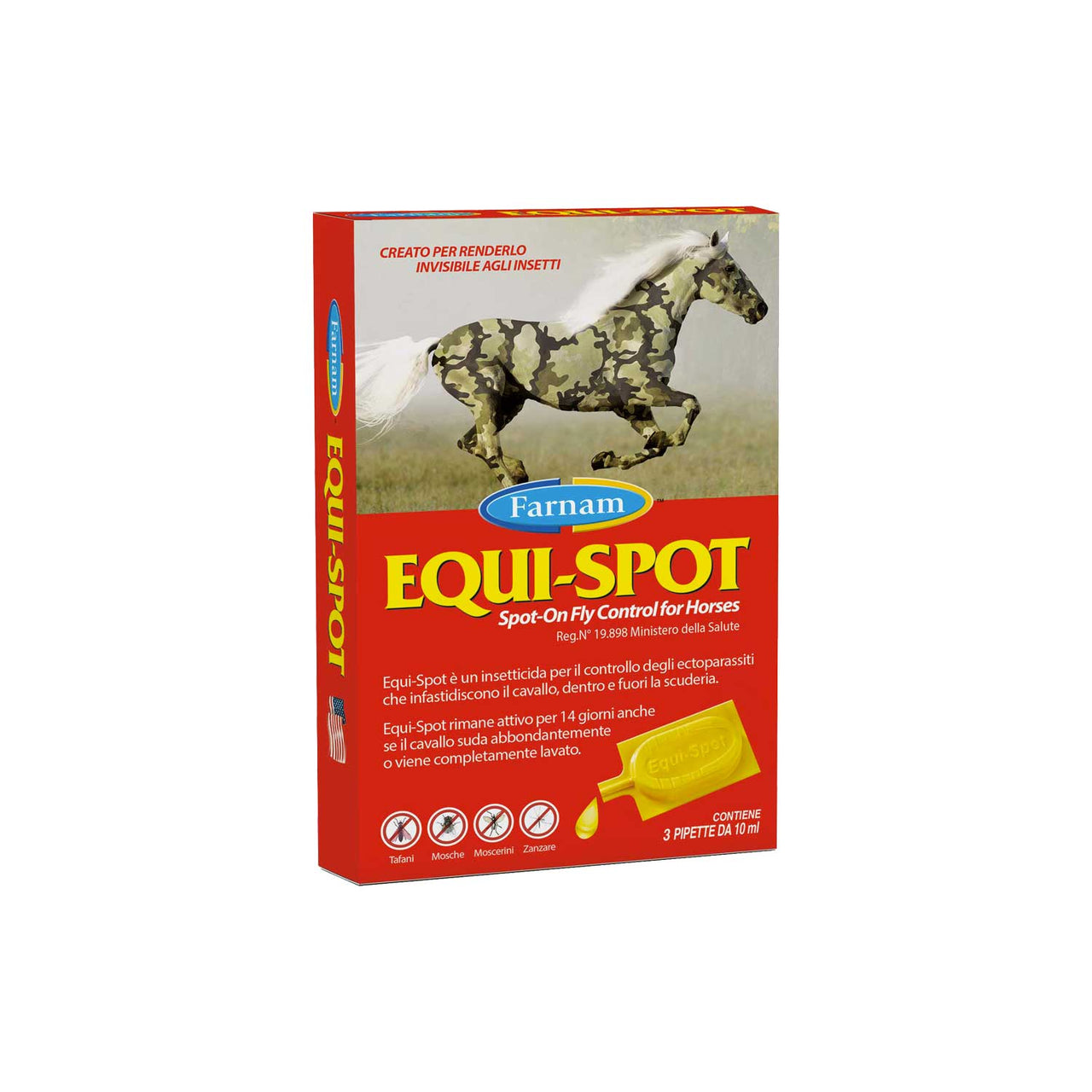 EQUI-SPOT FARNAM (10 ML) (3 FIALE) | Cura del Cavallo | Repellenti | Farnam