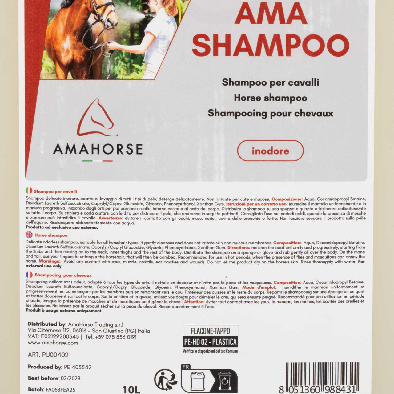 SHAMPOO PER CAVALLI (10 LT) | Cura del Cavallo | Shampoo per Cavalli | AmaHorse