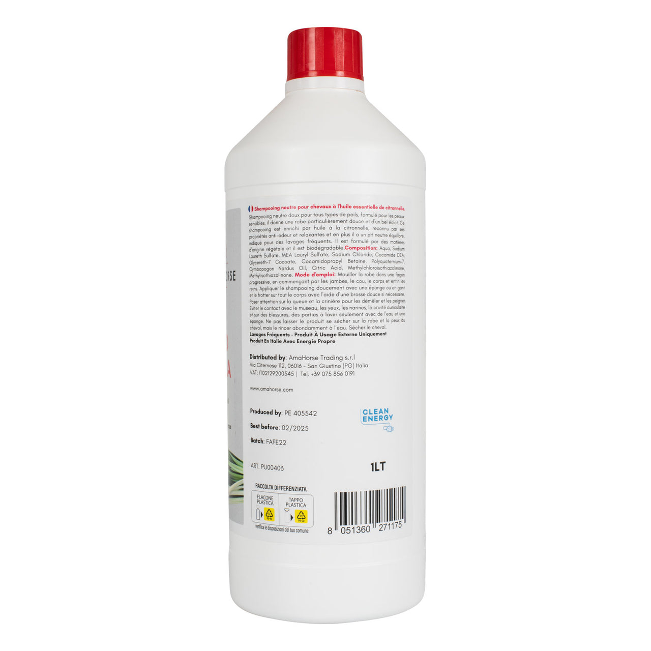 AMAGO SOAP SHAMPOO ALLA CITRONELLA (1 LT) | Cura del Cavallo | Shampoo per Cavalli | AmaHorse