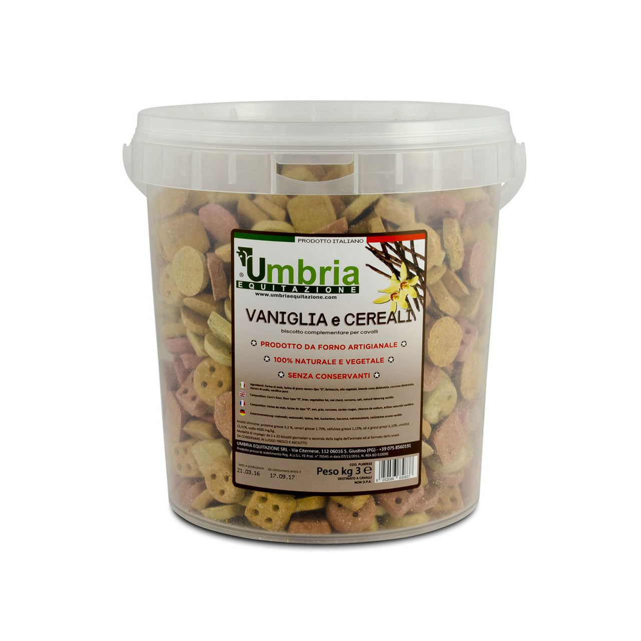 BISCOTTI VANIGLIA CEREALI (3 KG) | Cura del Cavallo | Biscotti per Cavalli | Umbria Equitazione