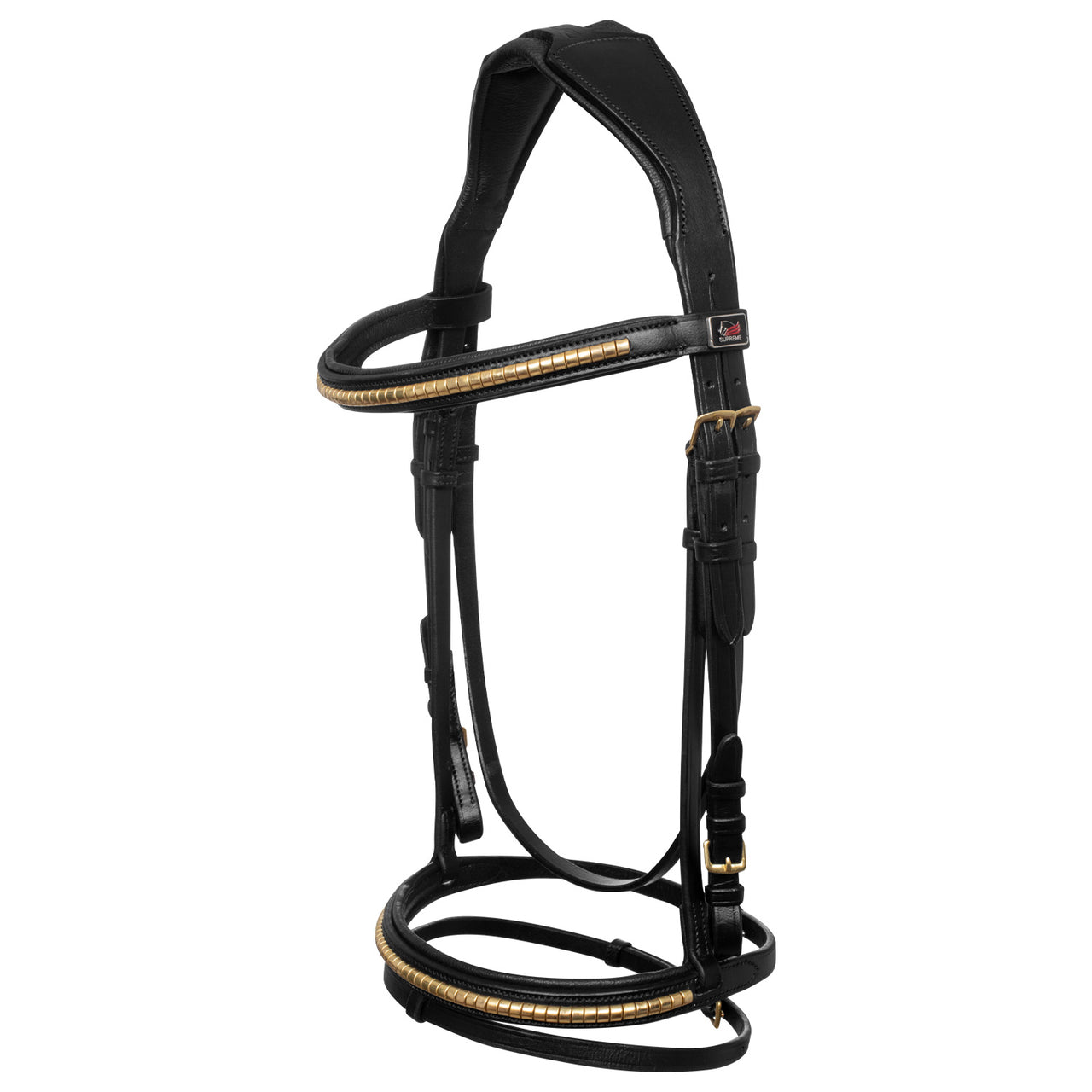 TESTIERA INGLESE CON CLINCHER E REDINI IN GOMMA | Briglie e Accessori | Corone | Supreme
