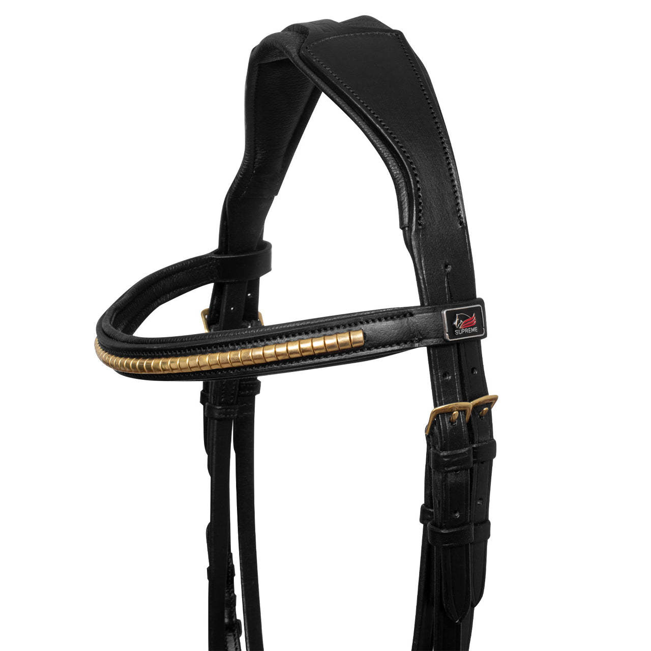 TESTIERA INGLESE CON CLINCHER E REDINI IN GOMMA | Briglie e Accessori | Corone | Supreme