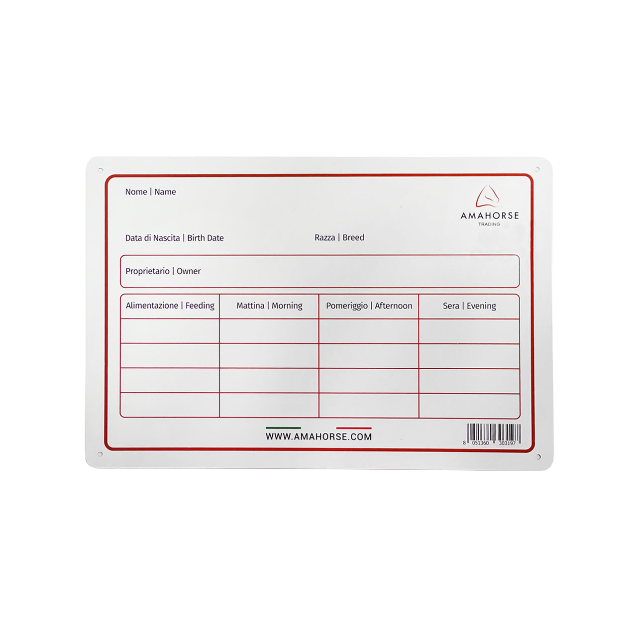 TARGA BOX ALLUMINIO | Attrezzature varie | Targhe da Box | AmaHorse