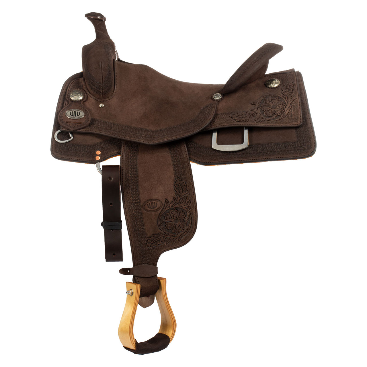 Selle Westwood classic working cow hard seat reverse brown #FL6 border #84 | Selle e Accessori | Selle da Lavoro con Mucche | Westwood