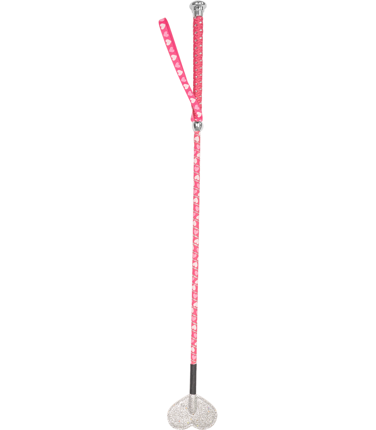 WALDHAUSEN - Frustino da salto per bambini con cuori e scacciamosche a forma di cuore - 65 cm