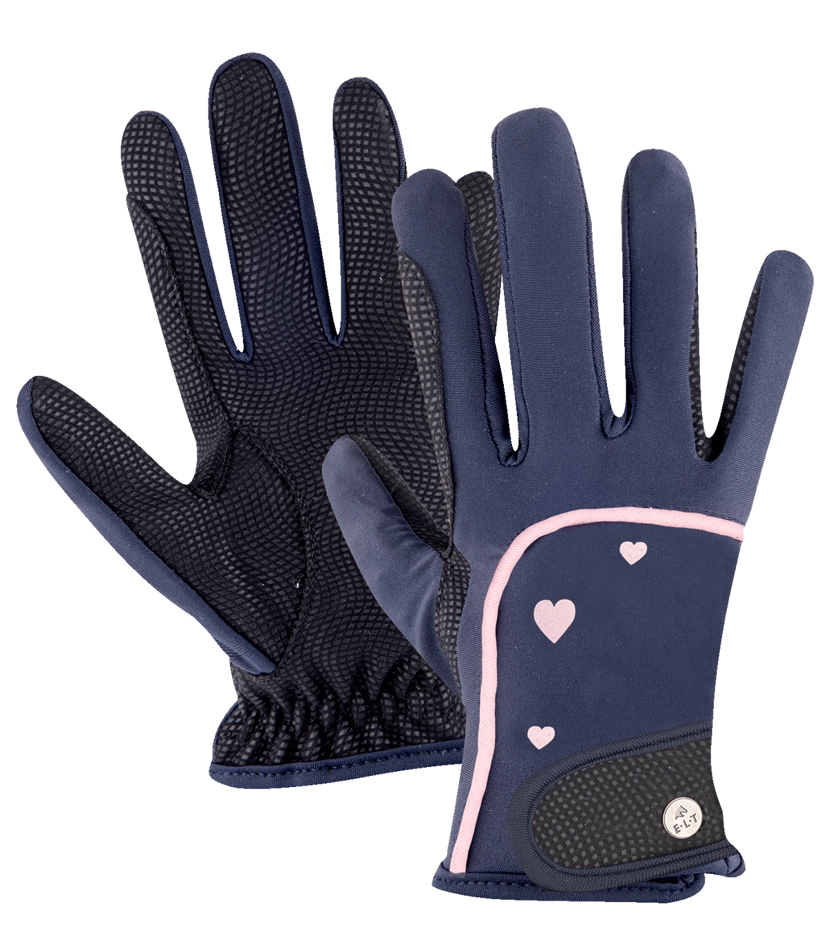 WALDHAUSEN - Guanto da equitazione Metropolitan Heart, bambini, blu notte-Lucky, 5-7 anni