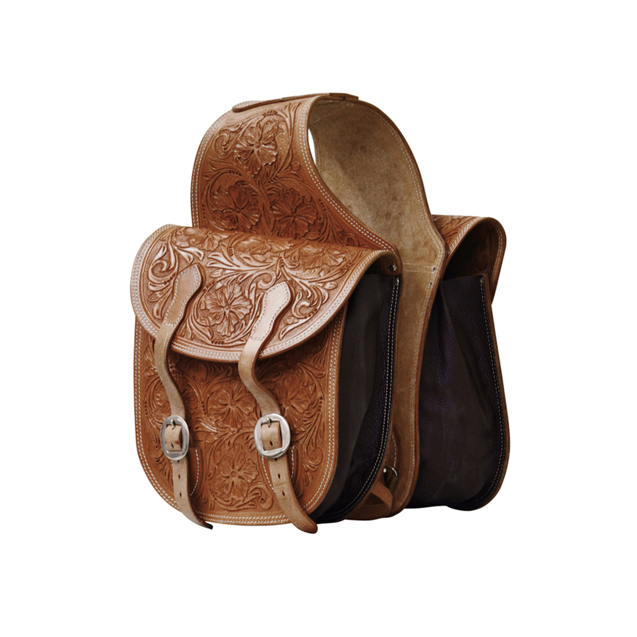 BISACCIA CUOIO FLOWERS | Selle e Accessori | Bisacce | Pool's