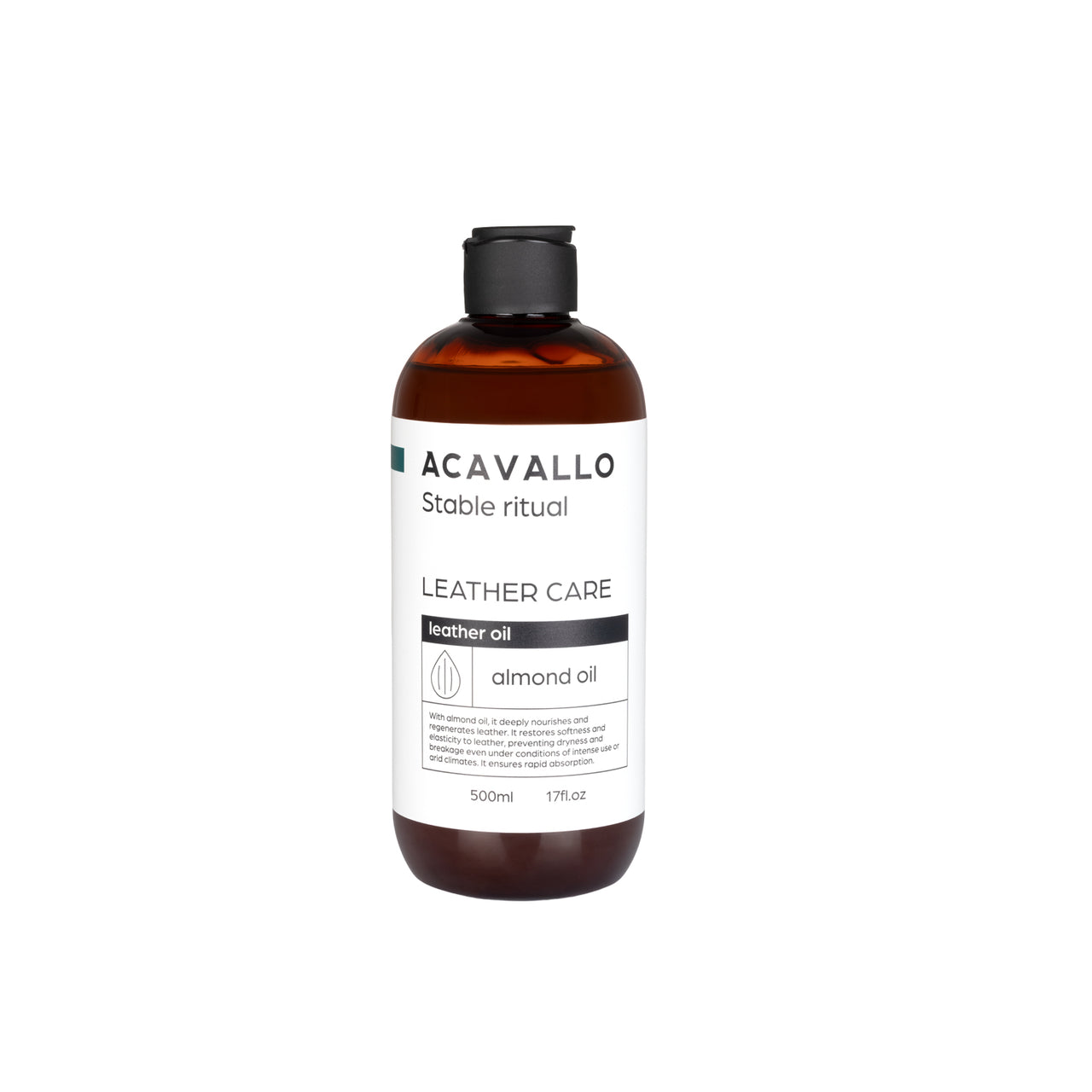 Olio cuoio alla mandorla 500ml (glicerina) | Prodotti manutenzione | Cura del Cuoio | Acavallo