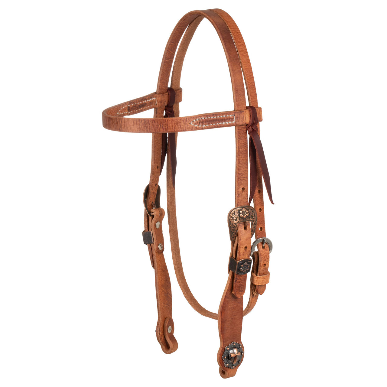 COPPER FLORAL BUCKLE WITH CROSS CONCHO WESTERN BRIDLE | Briglie e Accessori | Corone | Berlin Custom Leather