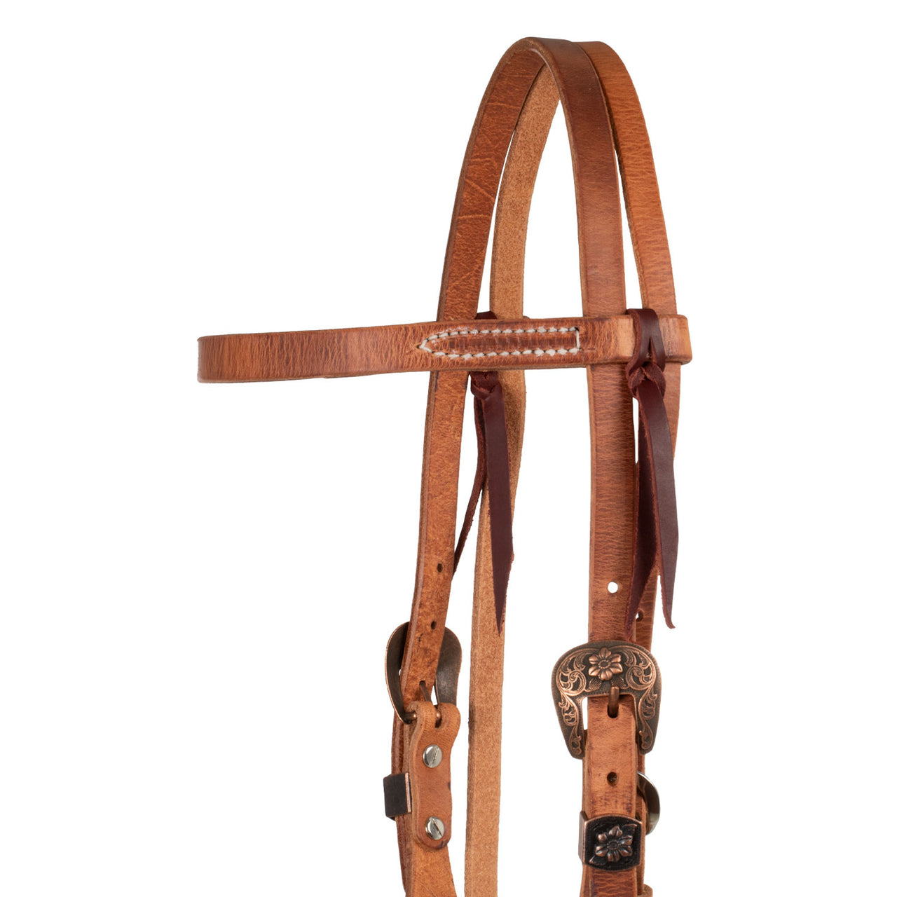 COPPER FLORAL BUCKLE WITH CROSS CONCHO WESTERN BRIDLE | Briglie e Accessori | Corone | Berlin Custom Leather