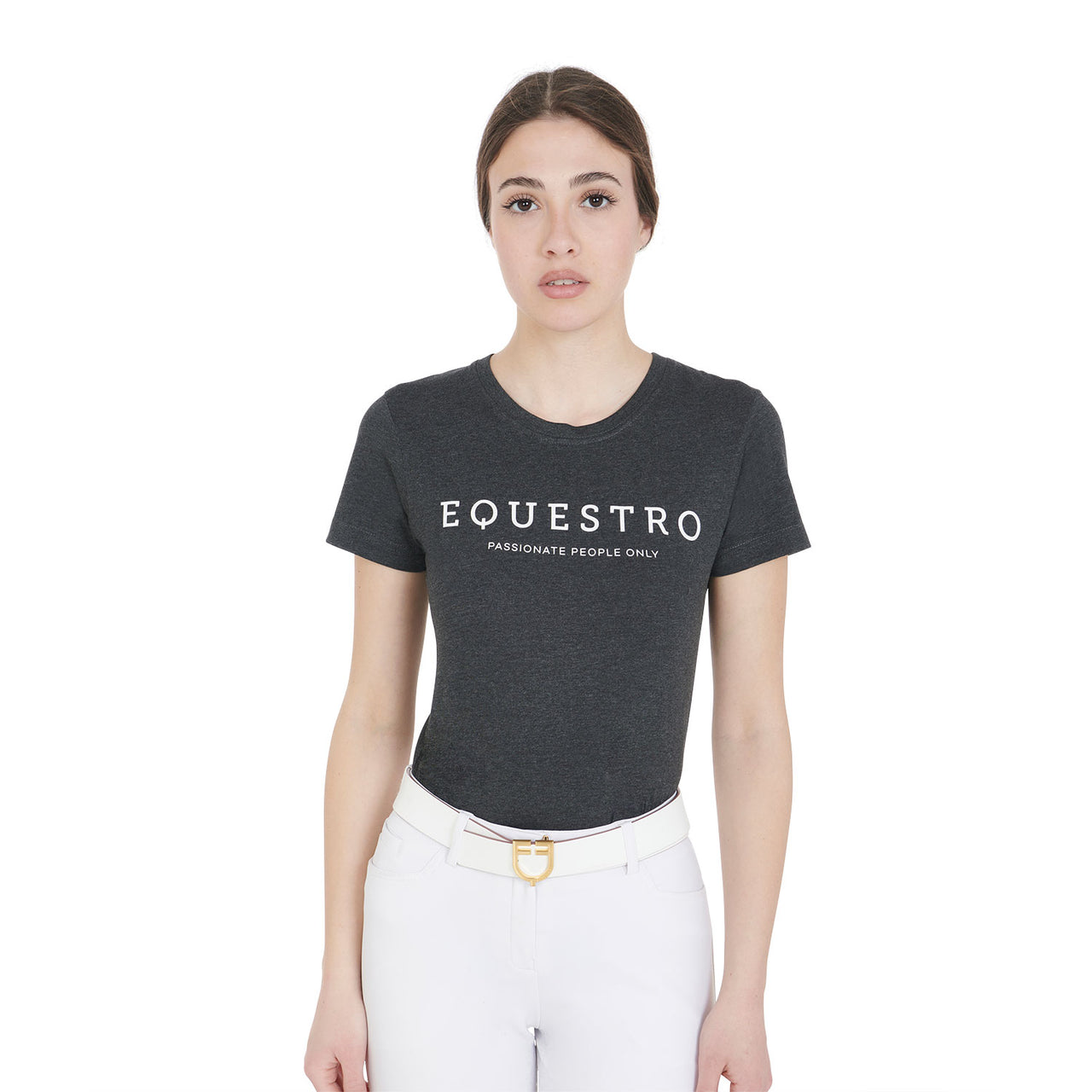 T-shirt donna slim fit con scritta Equestro | Abbigliamento | T-Shirt | Equestro