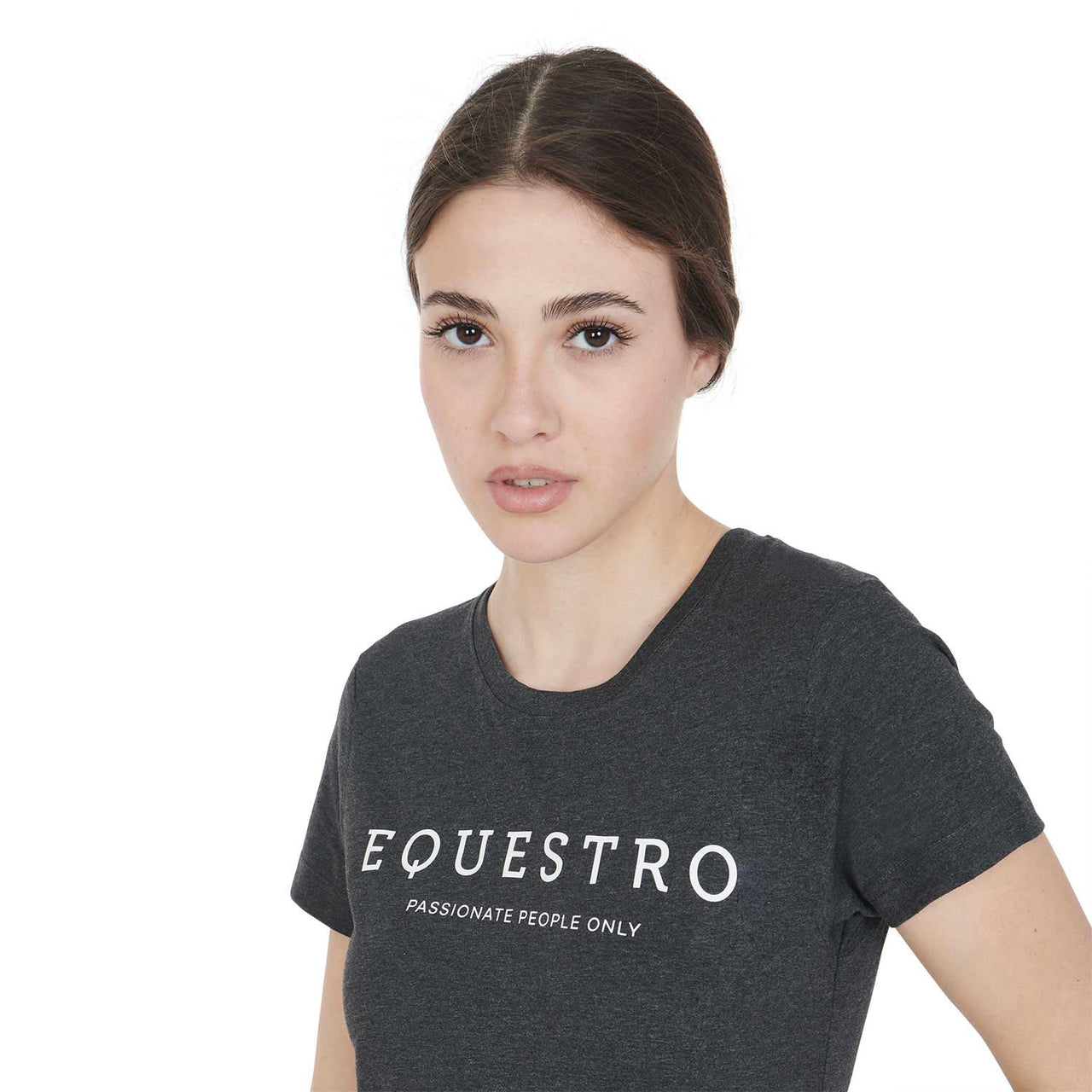 T-shirt donna slim fit con scritta Equestro | Abbigliamento | T-Shirt | Equestro