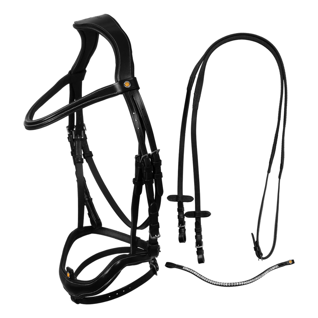 Testiera anatomica con nasalina curva | Briglie e Accessori | Corone | Equestro