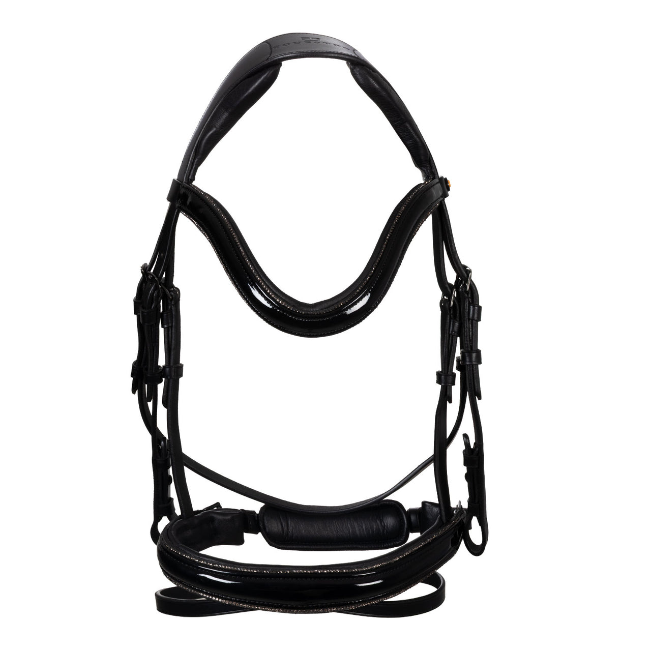 Testiera inglese in cuoio lucido con brillantini | Briglie e Accessori | Corone | Equestro