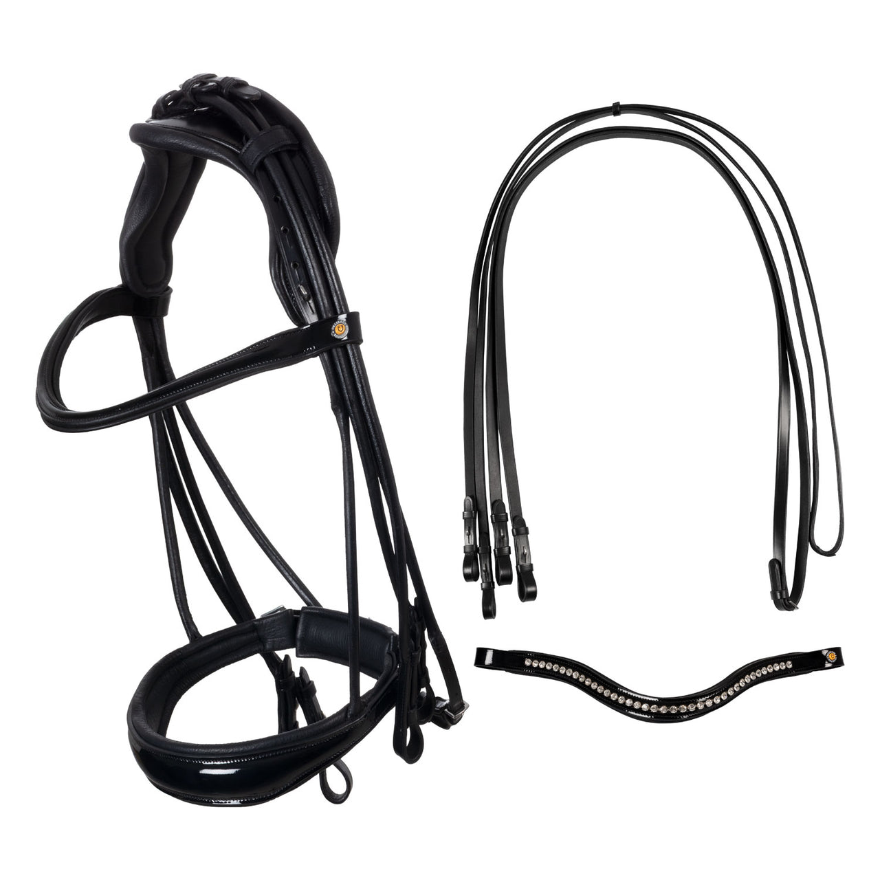 Briglia da dressage in cuoio con sovracapo anatomico | Briglie e Accessori | Brigliei | Equestro